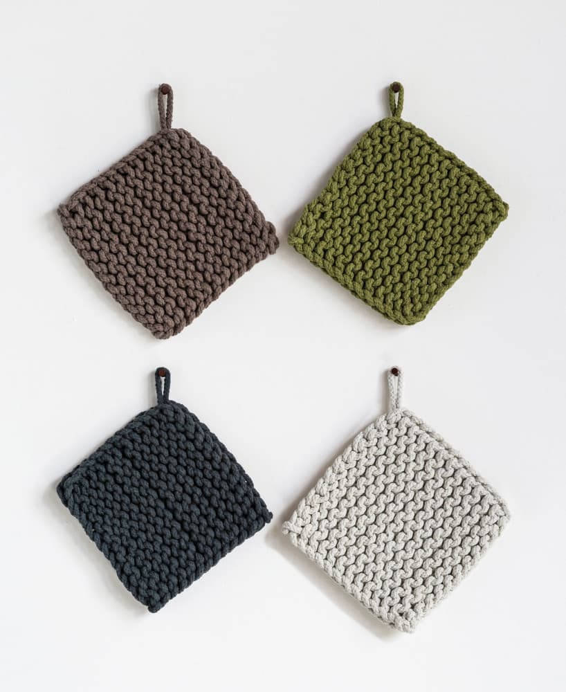 Square Cotton Crocheted Pot Holders, 4ct.