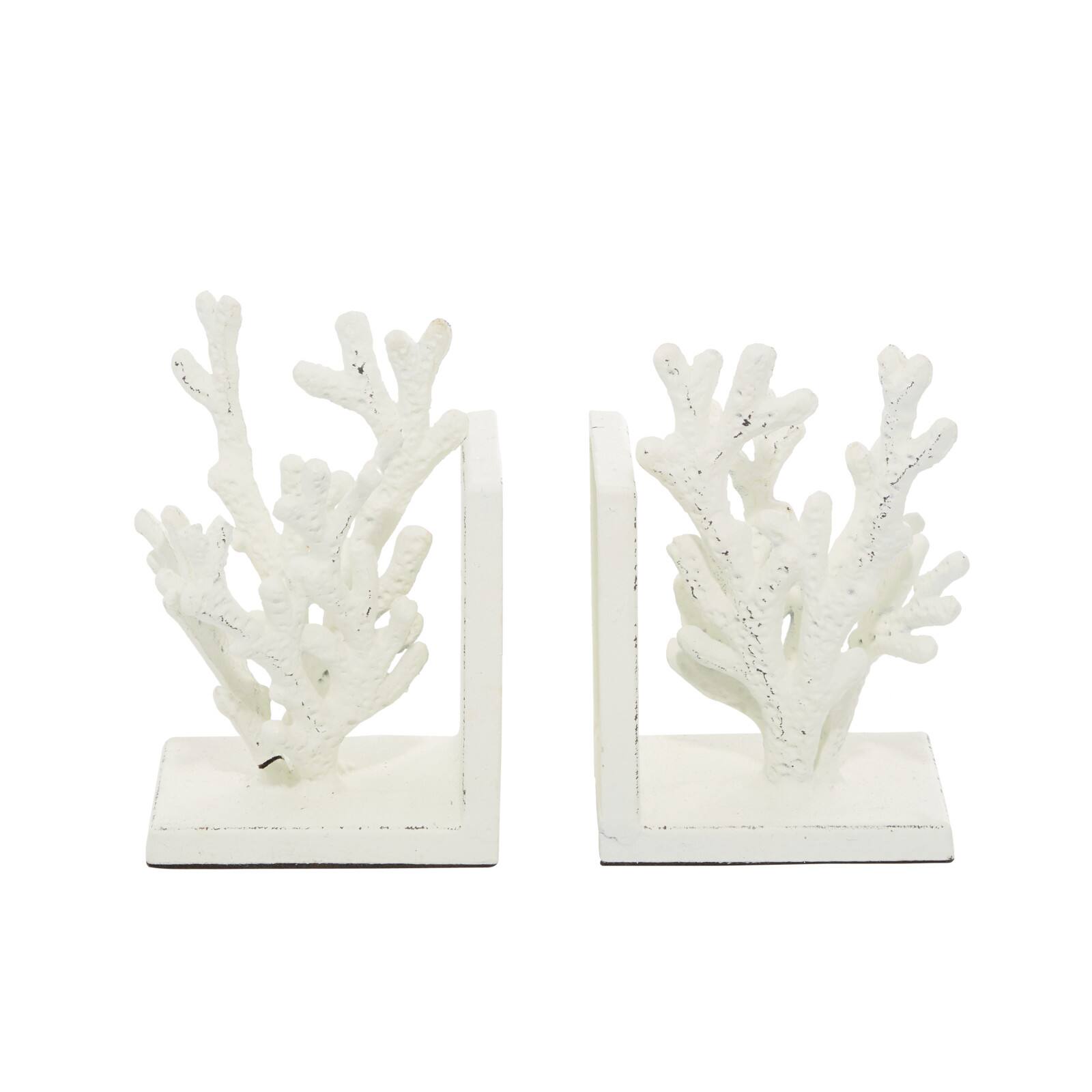 7&#x22; Coral Metal Bookend Set