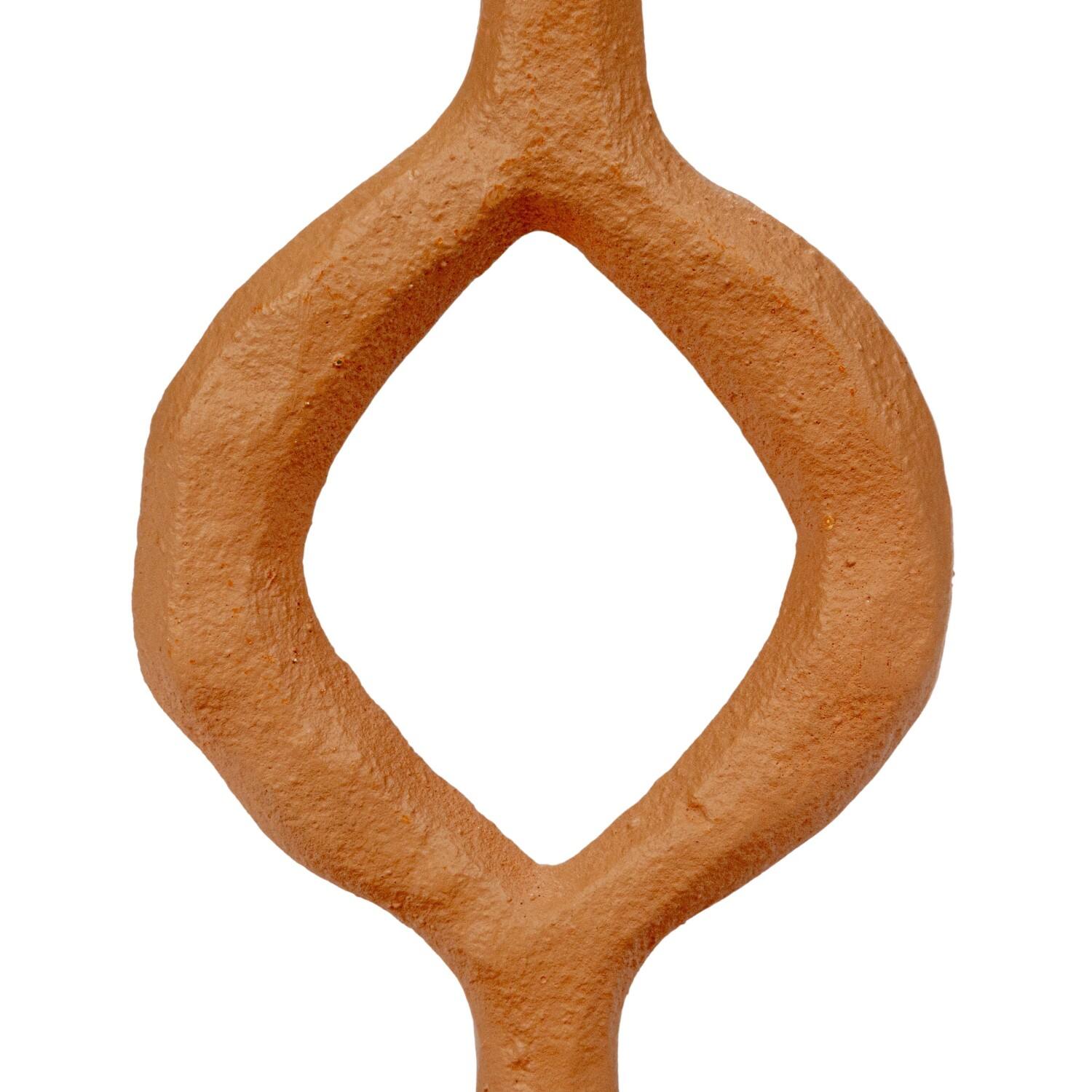 Hello Honey&#xAE; 7.5&#x22; Small Tan Decorative Cast Metal Taper Candle Holder