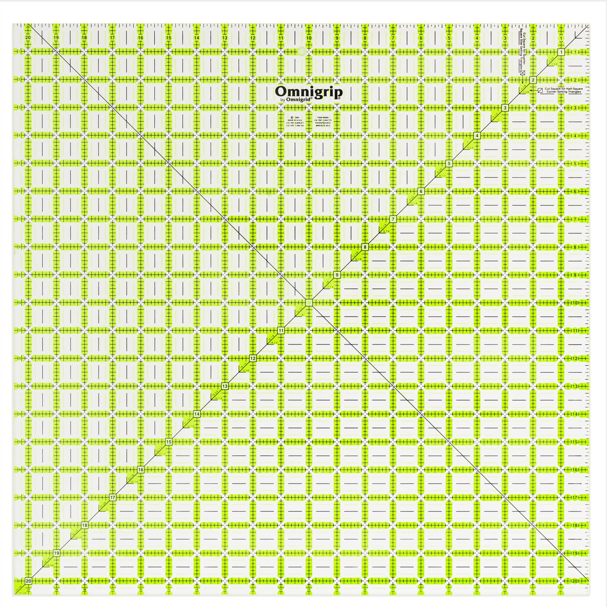 Omnigrip® by Omnigrid® 20.5" x 20.5" Non-Slip Square Quilting Ruler