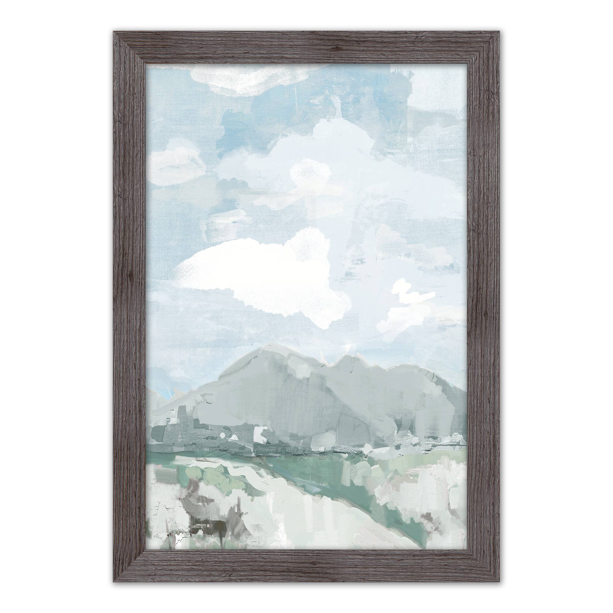 Abstract Mountains 20" x 30" Western Gray Framed Print