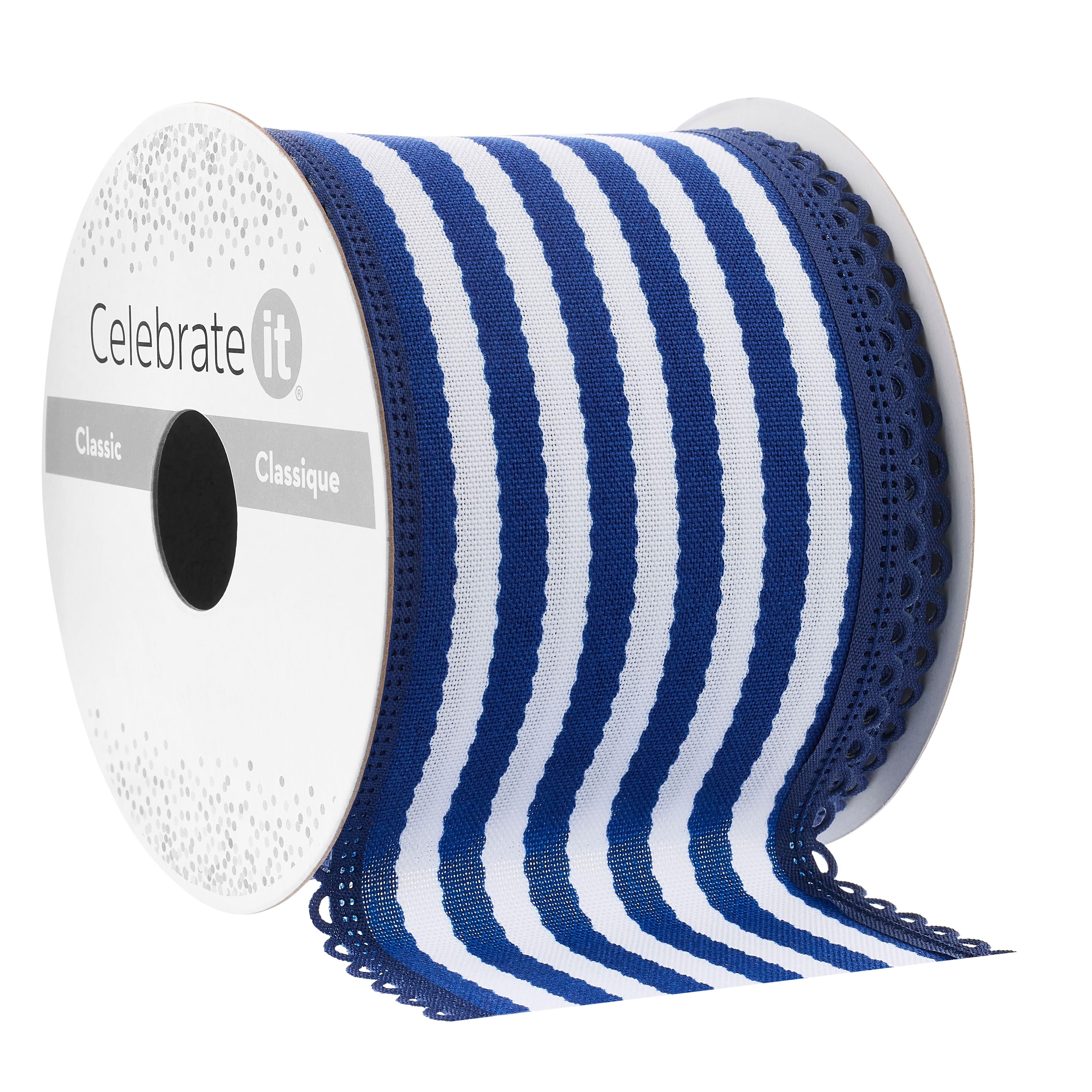 2.5&#x22; x 3yd. Taffeta Wired Striped Ribbon by Celebrate It&#x2122; Classic
