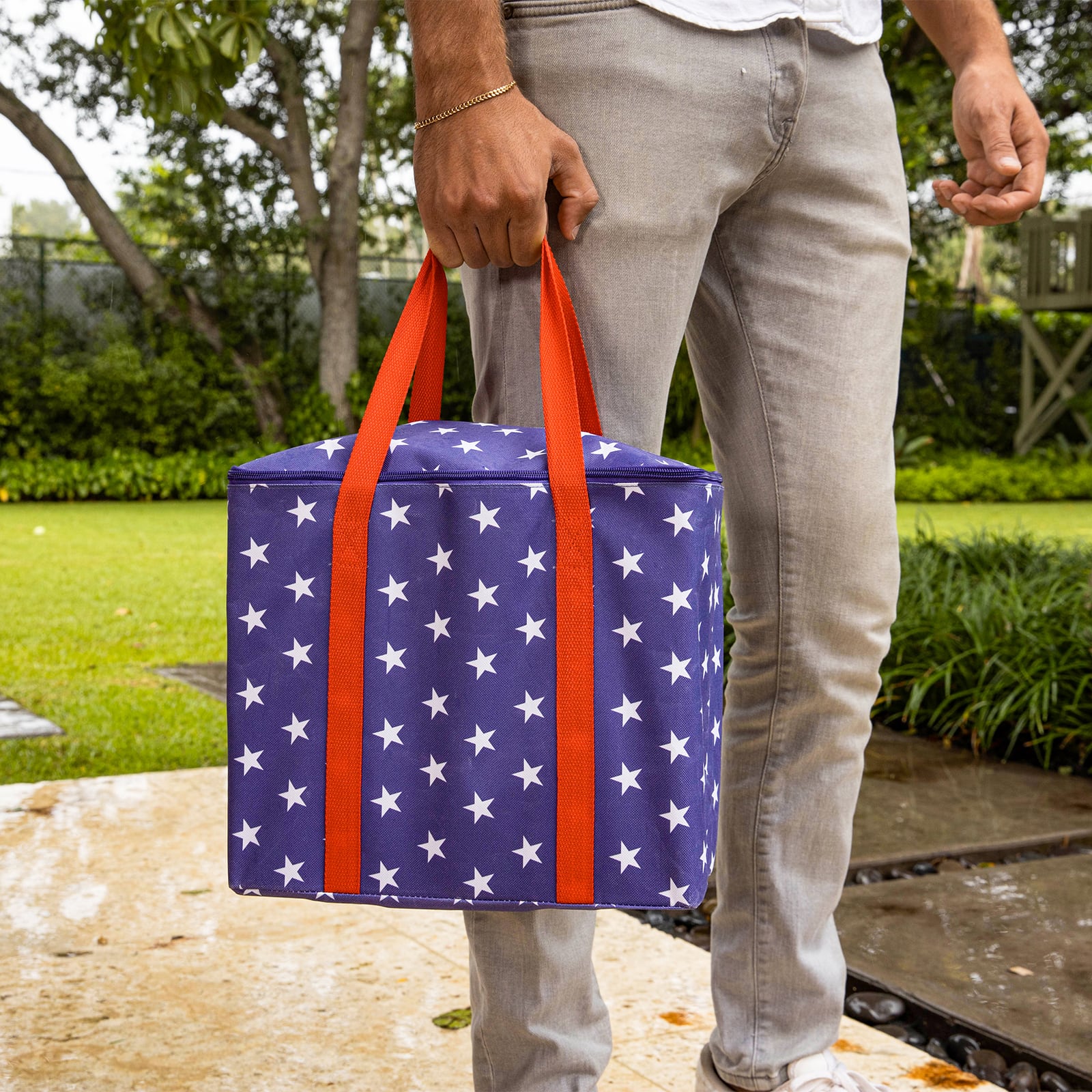 YardCandy Stars &#x26; Stripes Giant Outdoor Wooden Tumbling Tower 