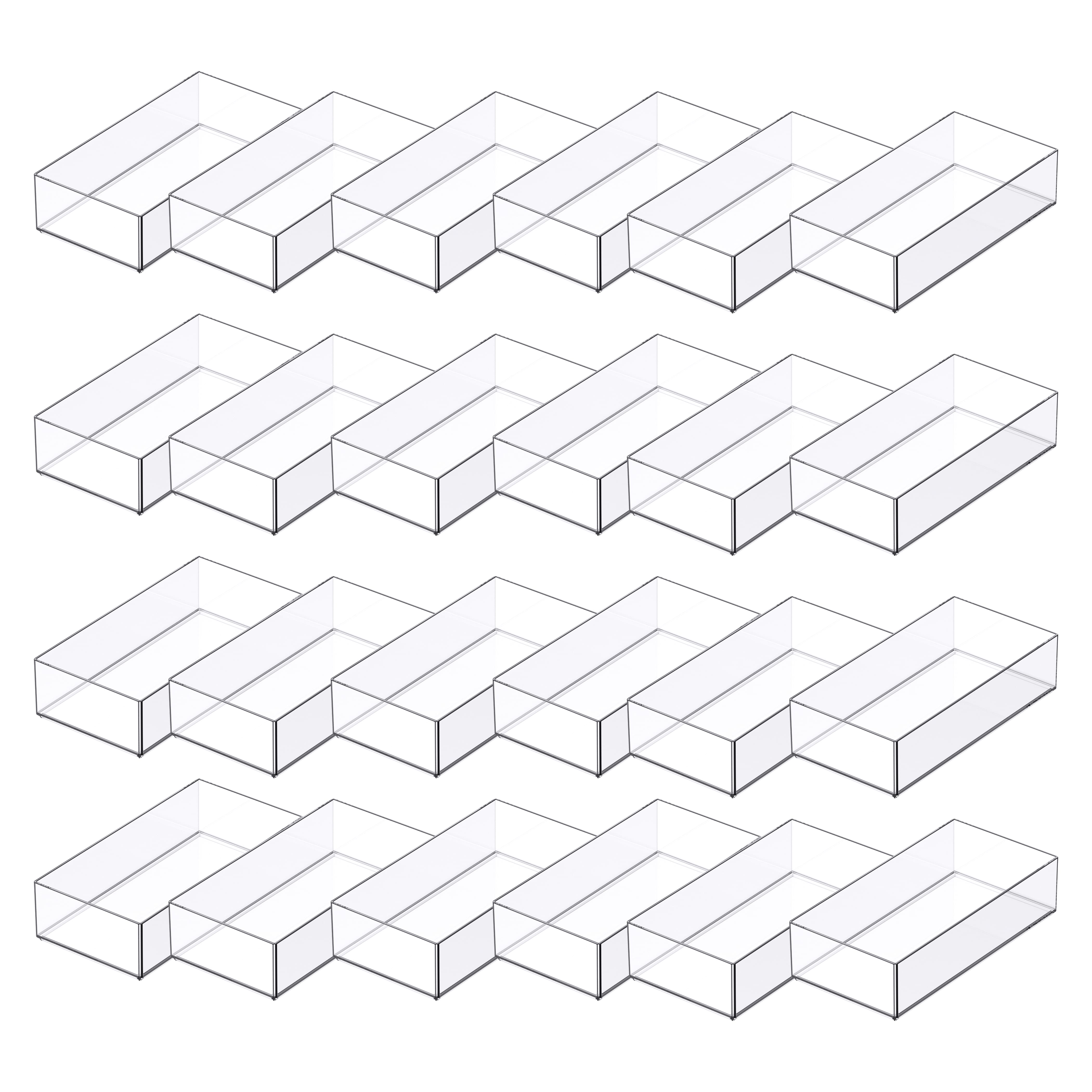 24 Pack: 8" x 4" Clear Stacking Storage Tray by Simply Tidy™