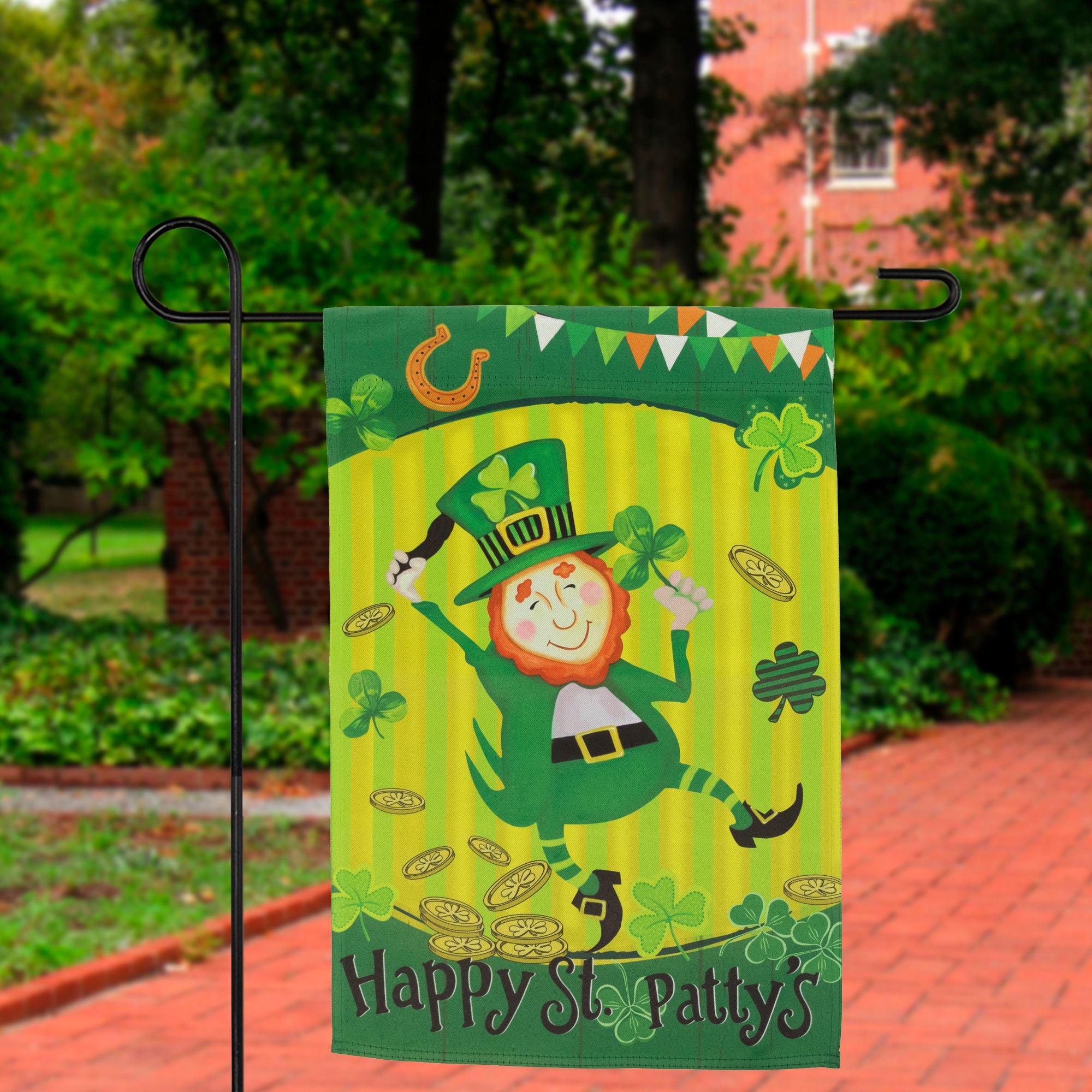 18&#x22; Dancing Leprechaun Happy St. Patty&#x27;s Garden Flag