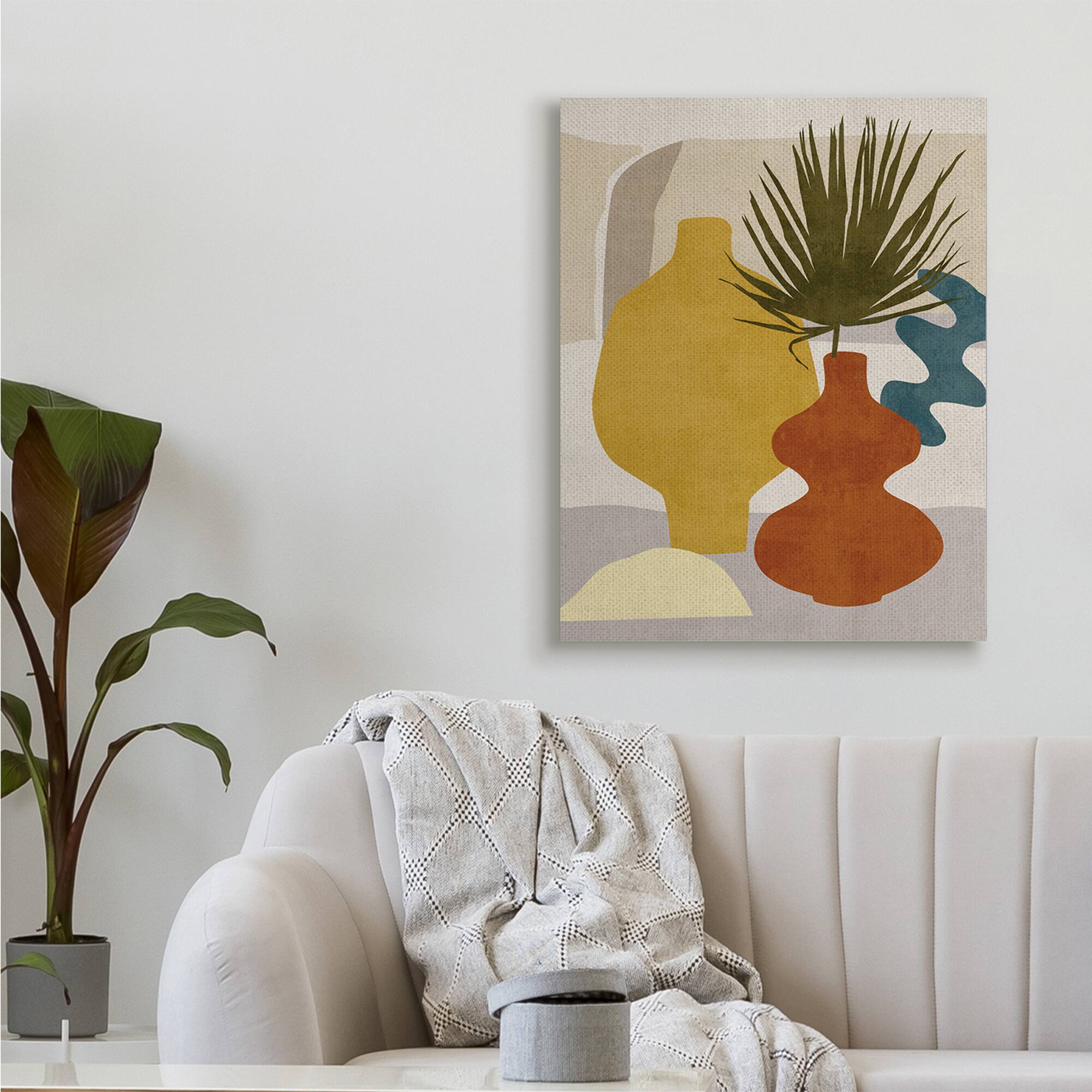 Stupell Industries Desert Summer Abstract Vases Yellow Orange Brown Canvas Wall Art