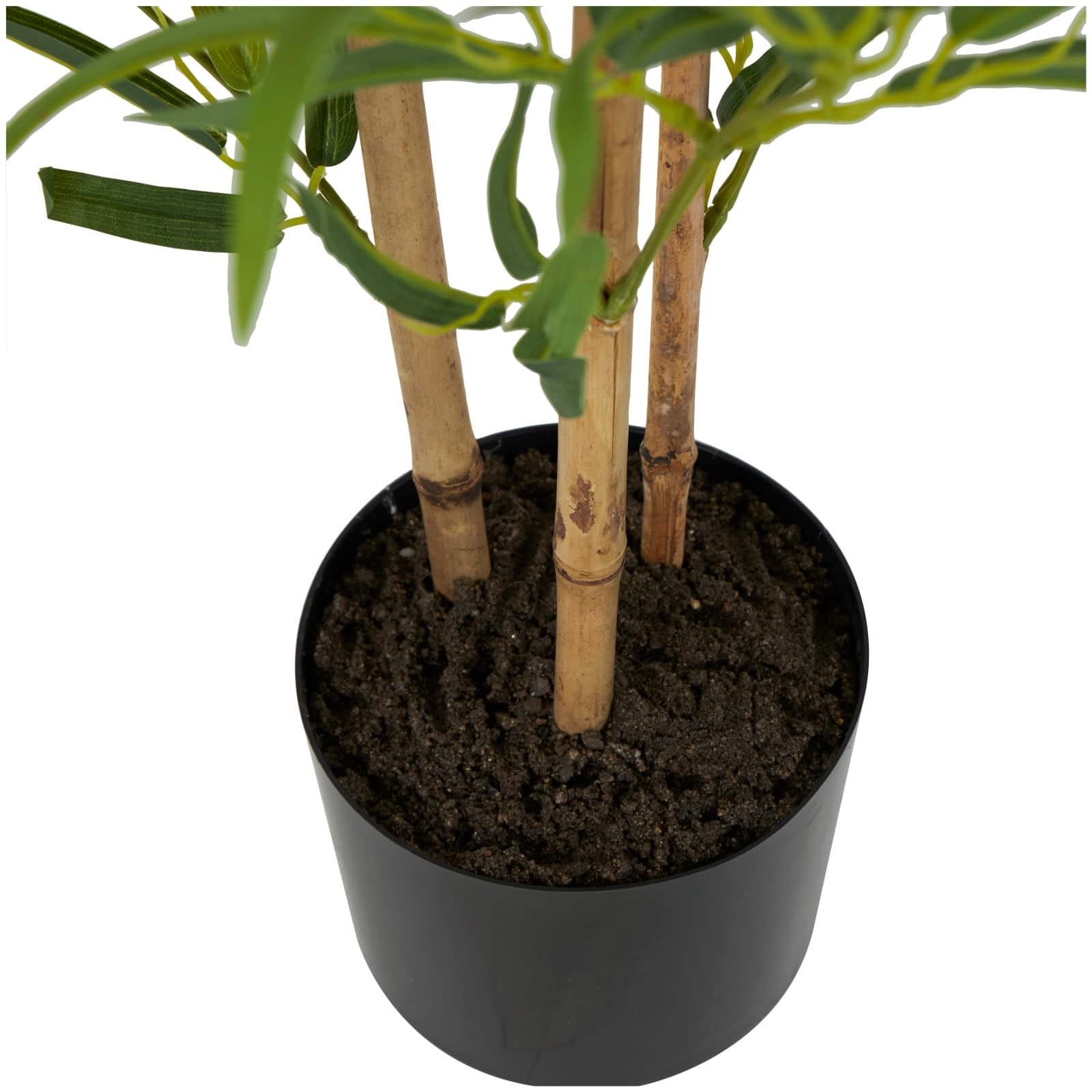 4ft. Green Bamboo Artificial Tree with Black Pot