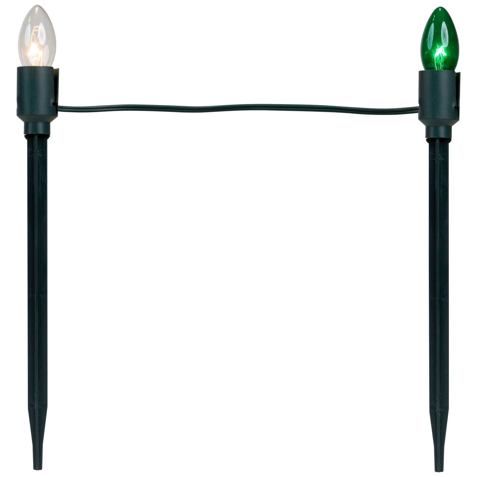 Set of 15 Lighted Red, Clear & Green C9 Christmas Pathway Marker Décor