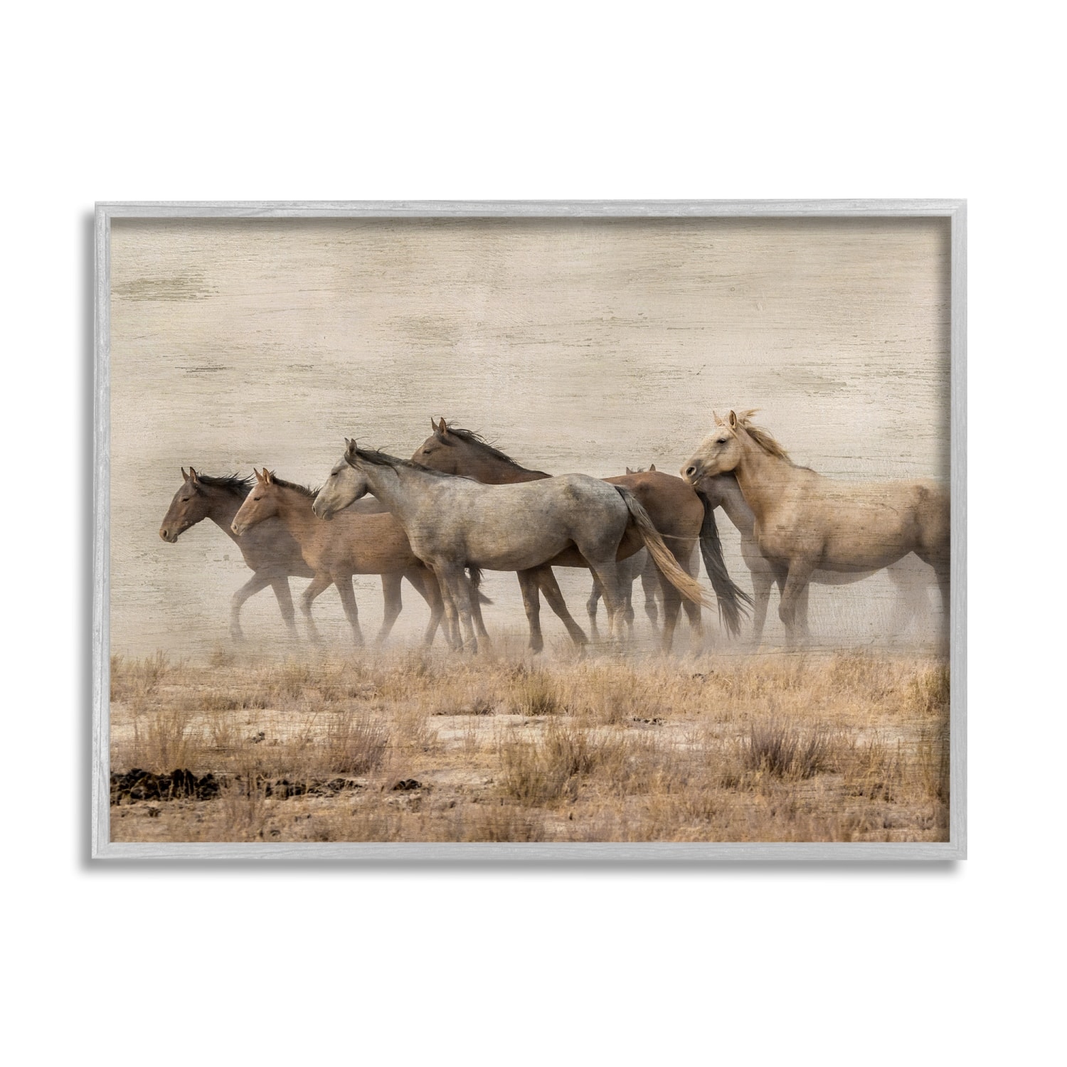 Stupell Industries Galloping Horse Herd Countryside Framed Giclee Art