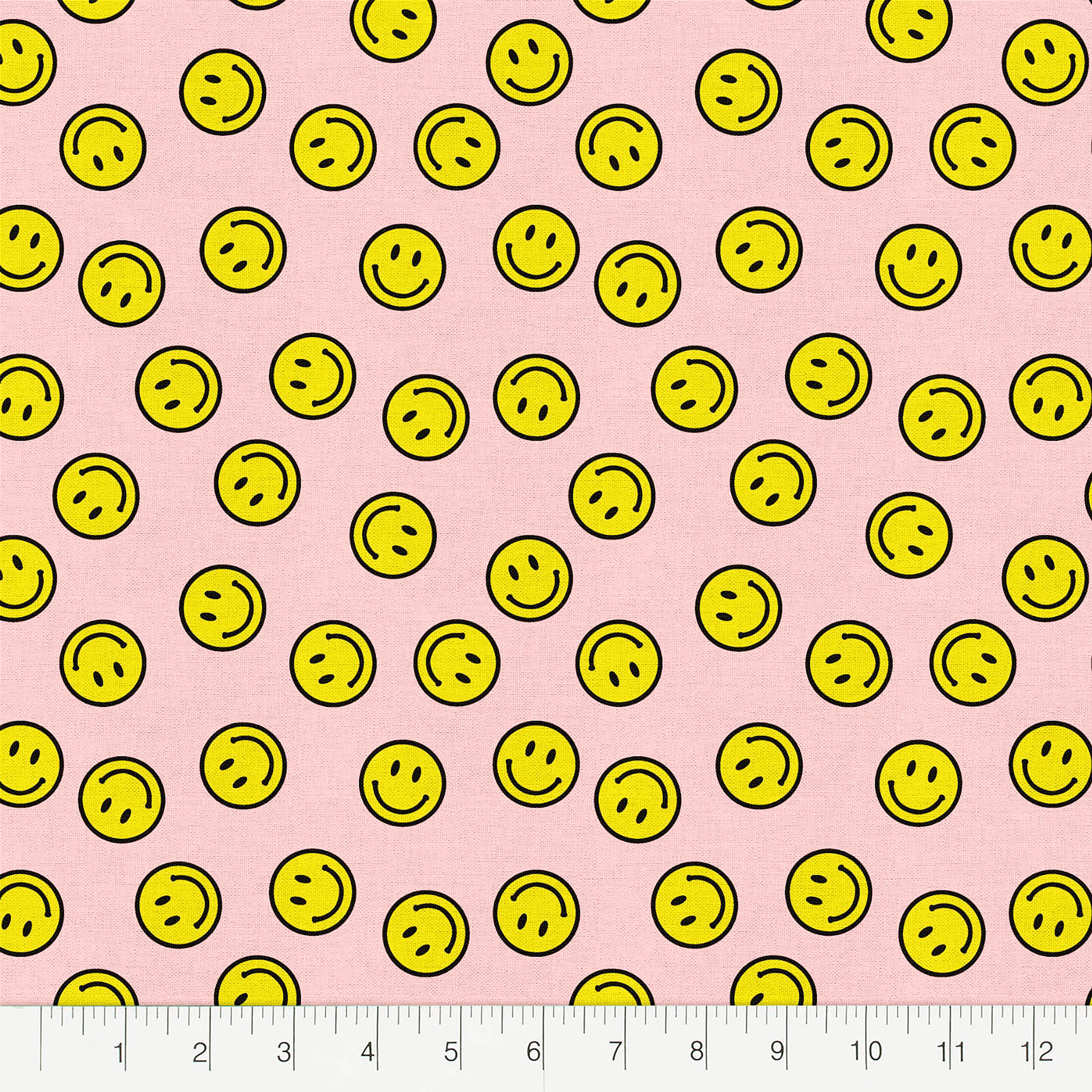 Fabric Editions Smile on Pink Cotton Fabric