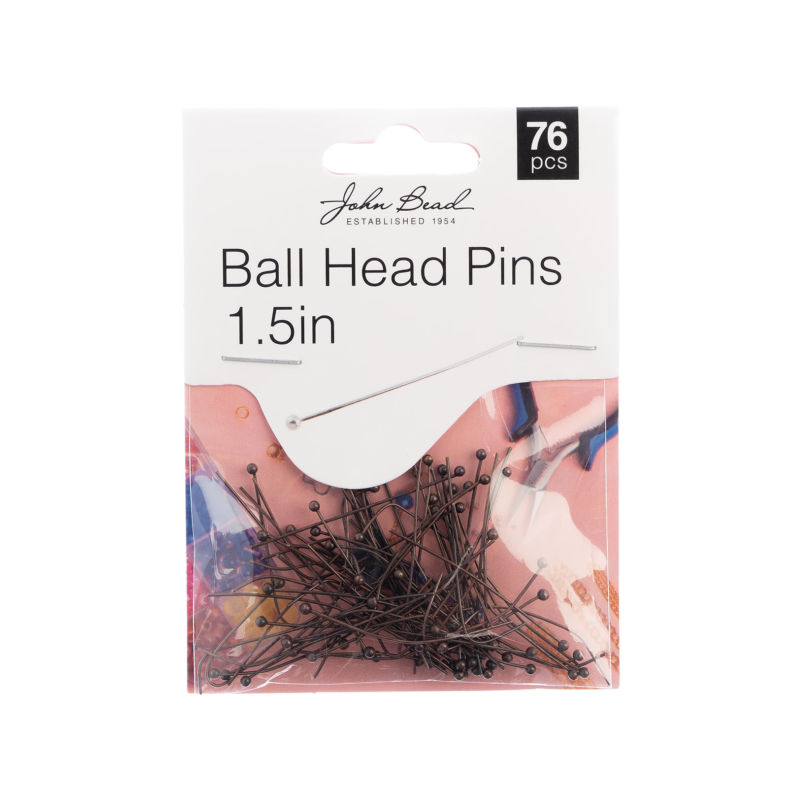 John Bead Must Have Findings 1.5" Ball Head Pins, 76ct.