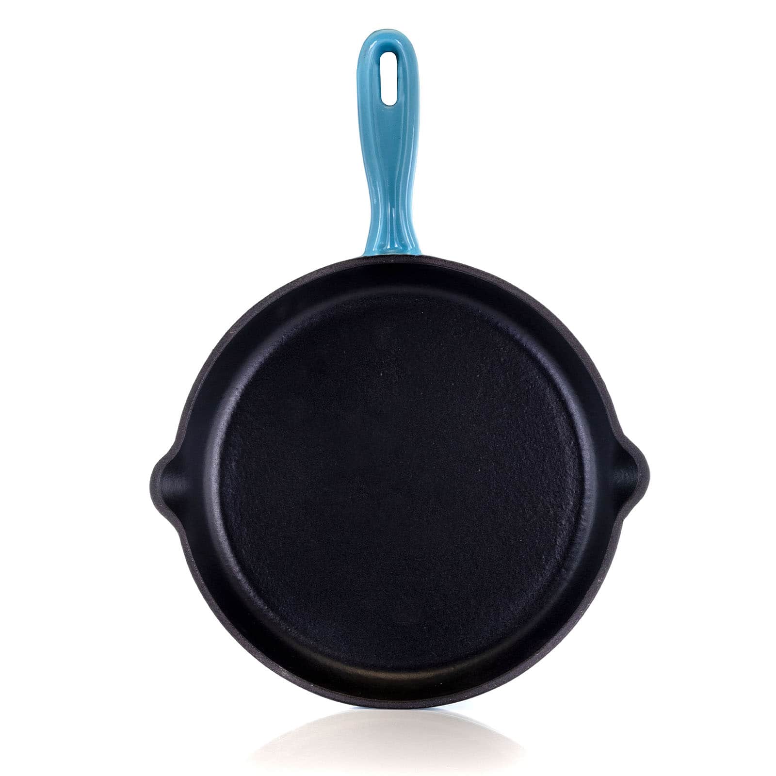 MegaChef Round 10.25" Blue Enameled Cast Iron Skillet