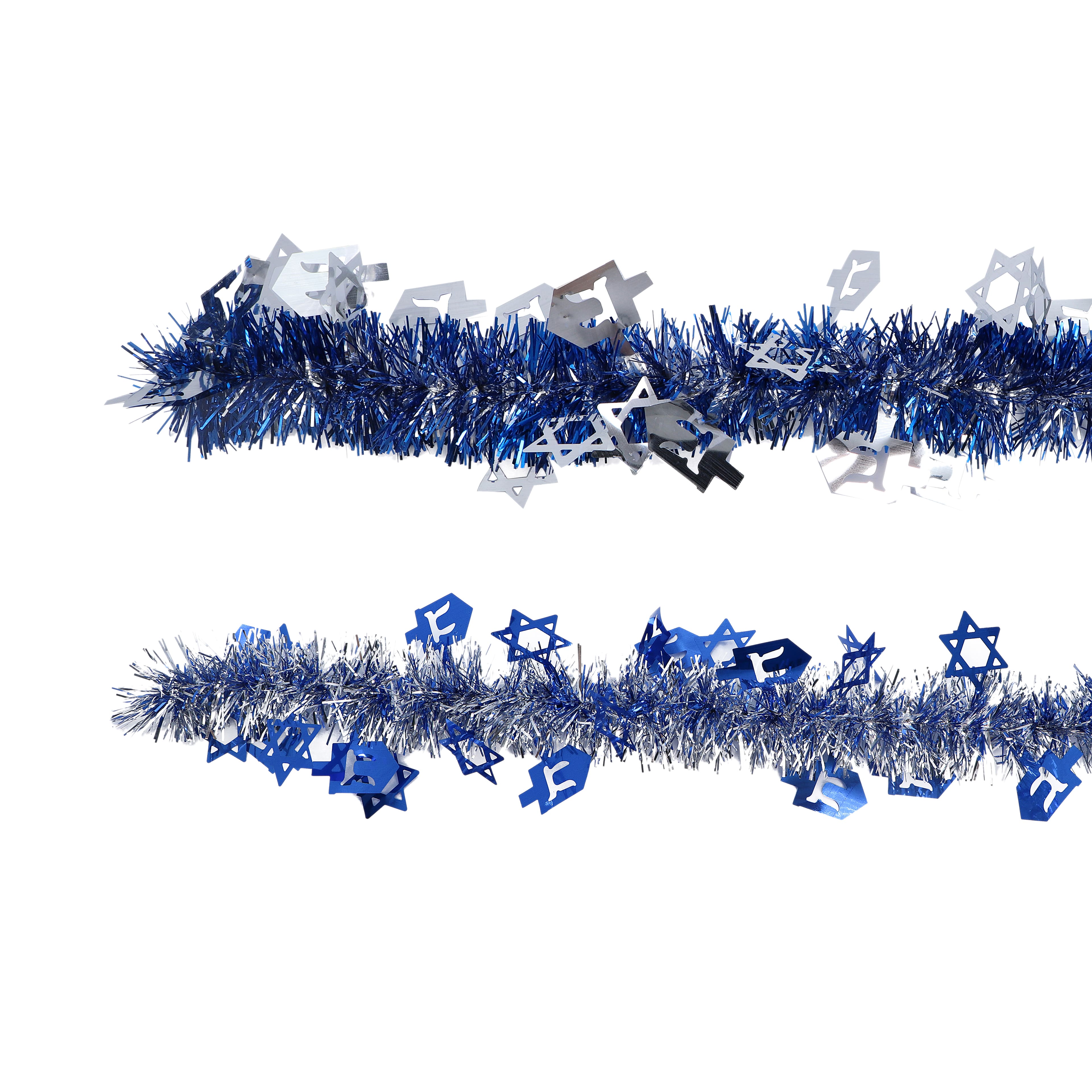 Assorted 12ft. Hanukkah Tinsel Garland by Ashland&#xAE;, 1pc.