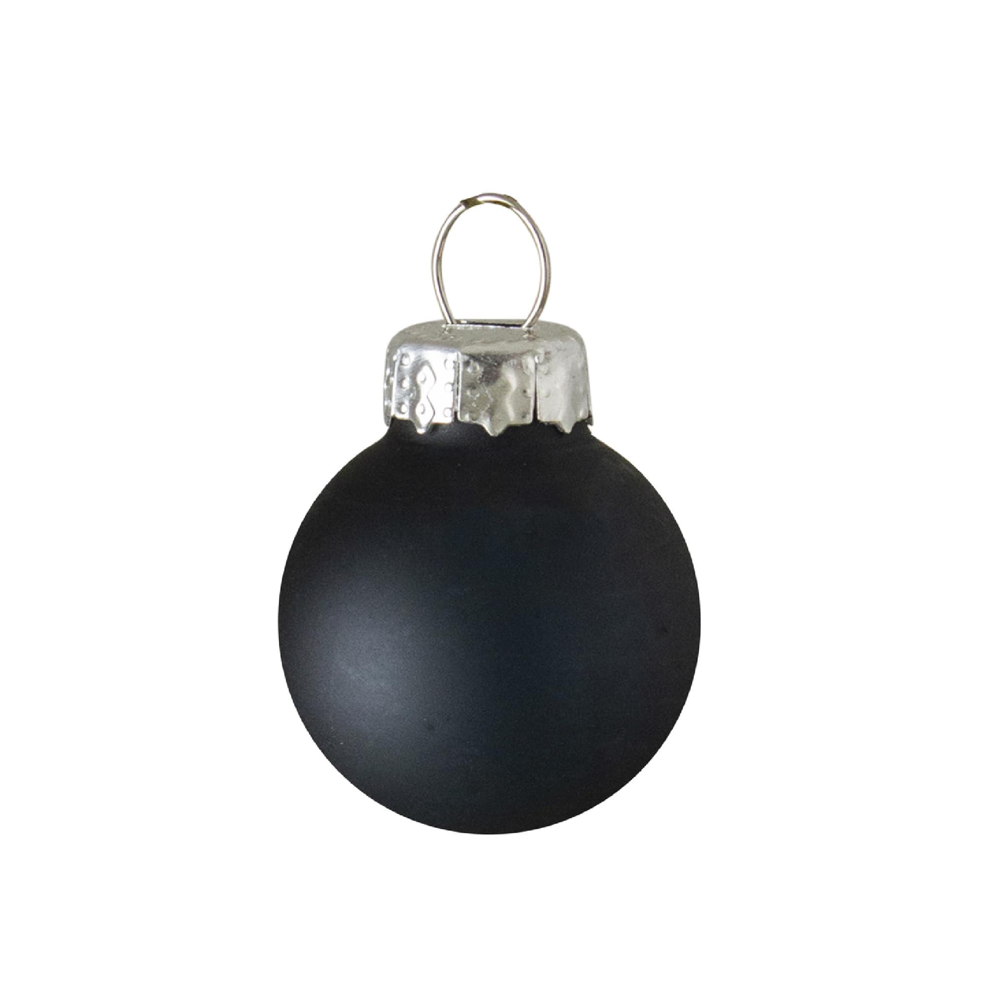 9ct. 2.5 Shiny & Matte Black Glass Ball Ornaments