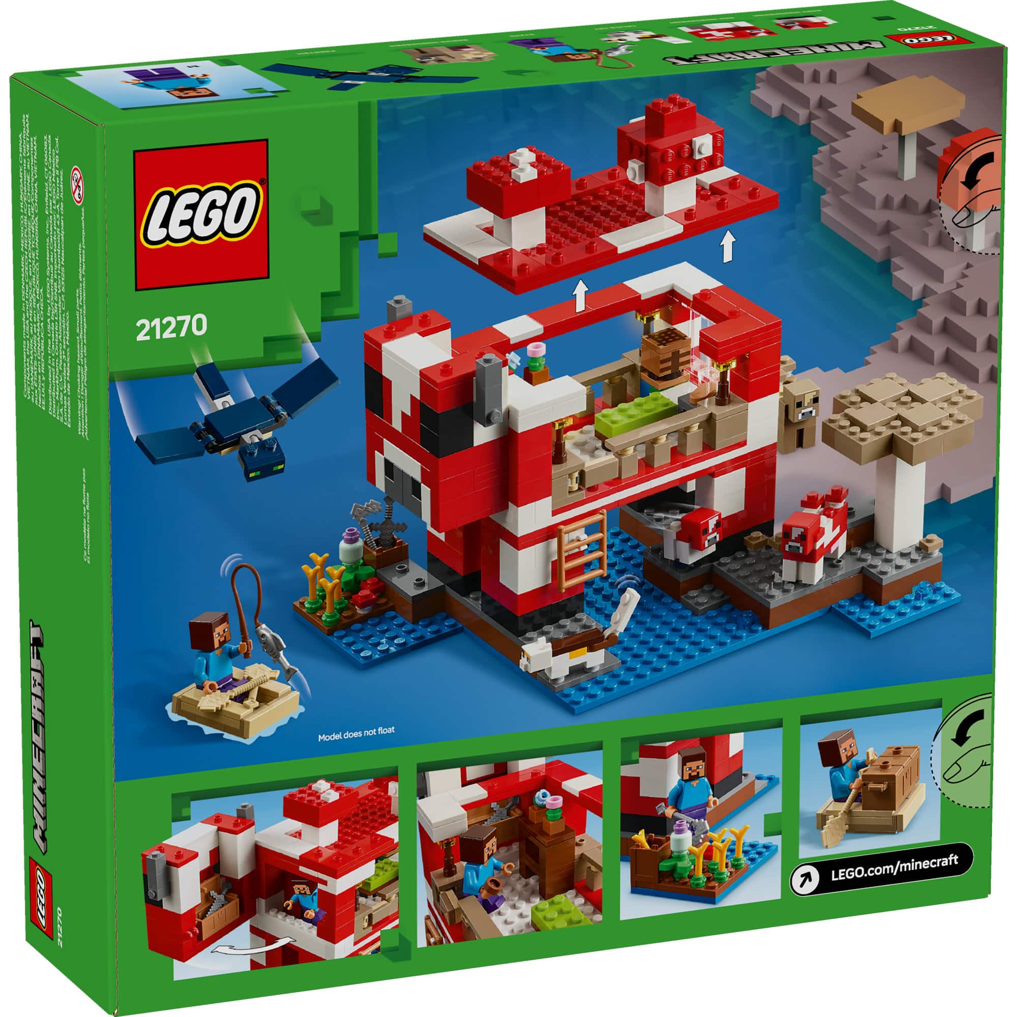 LEGO&#xAE; Minecraft&#xAE; The Mooshroom House Island Gamer Kit Toy for Kids 21270