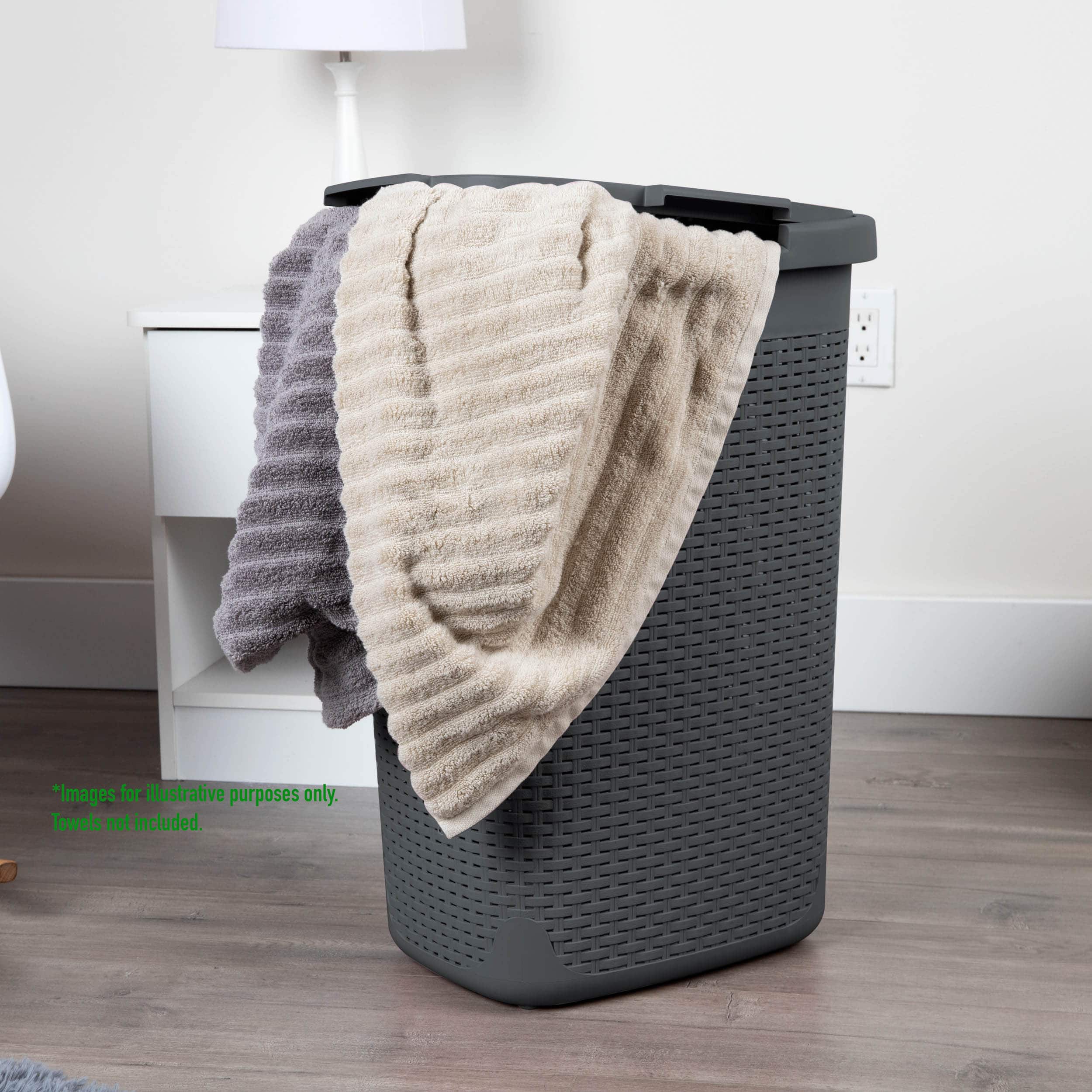 Mind Reader 60L Hamper Laundry Basket with Cutout Handles