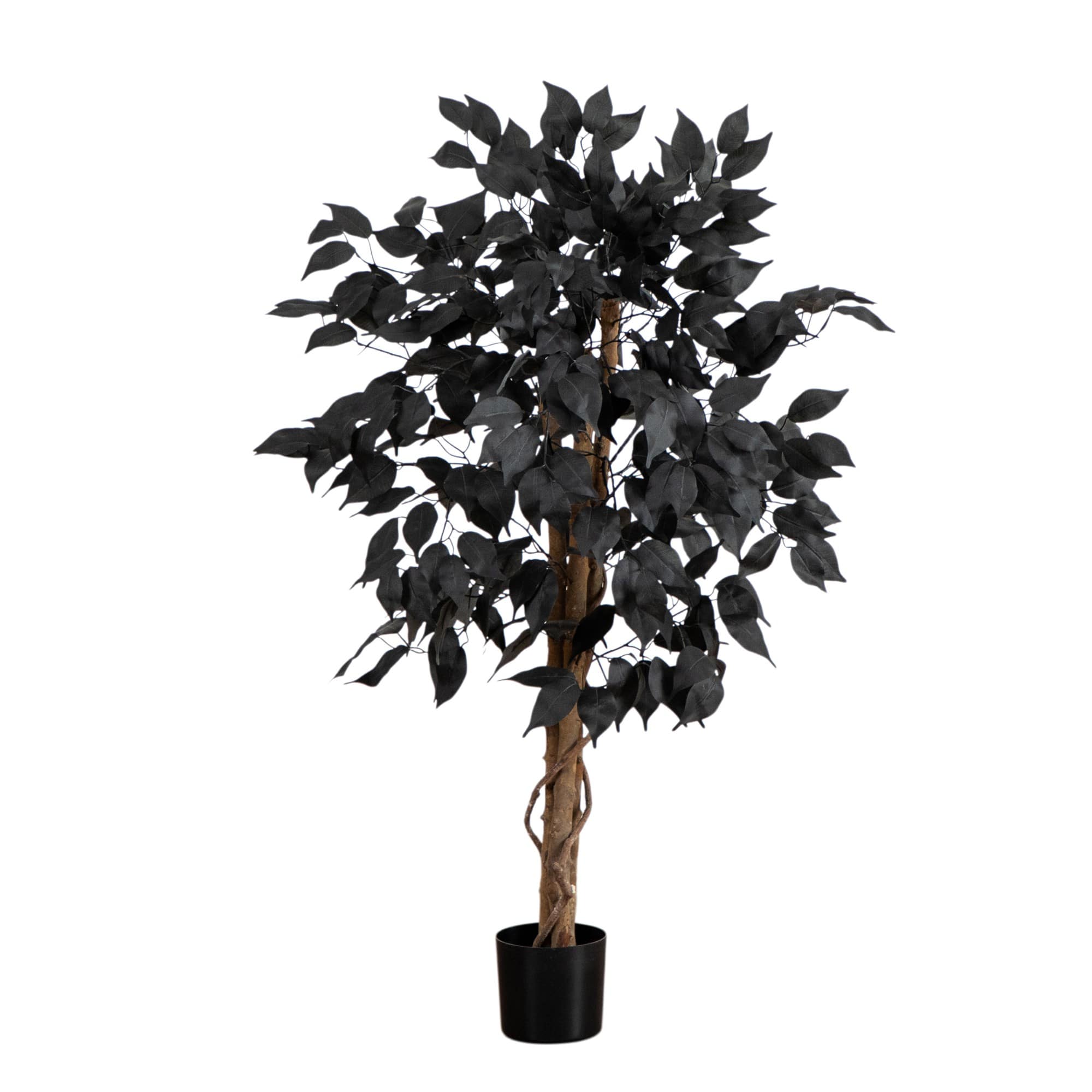 3ft. Artificial Halloween Black Ficus Tree with Natural Trunk
