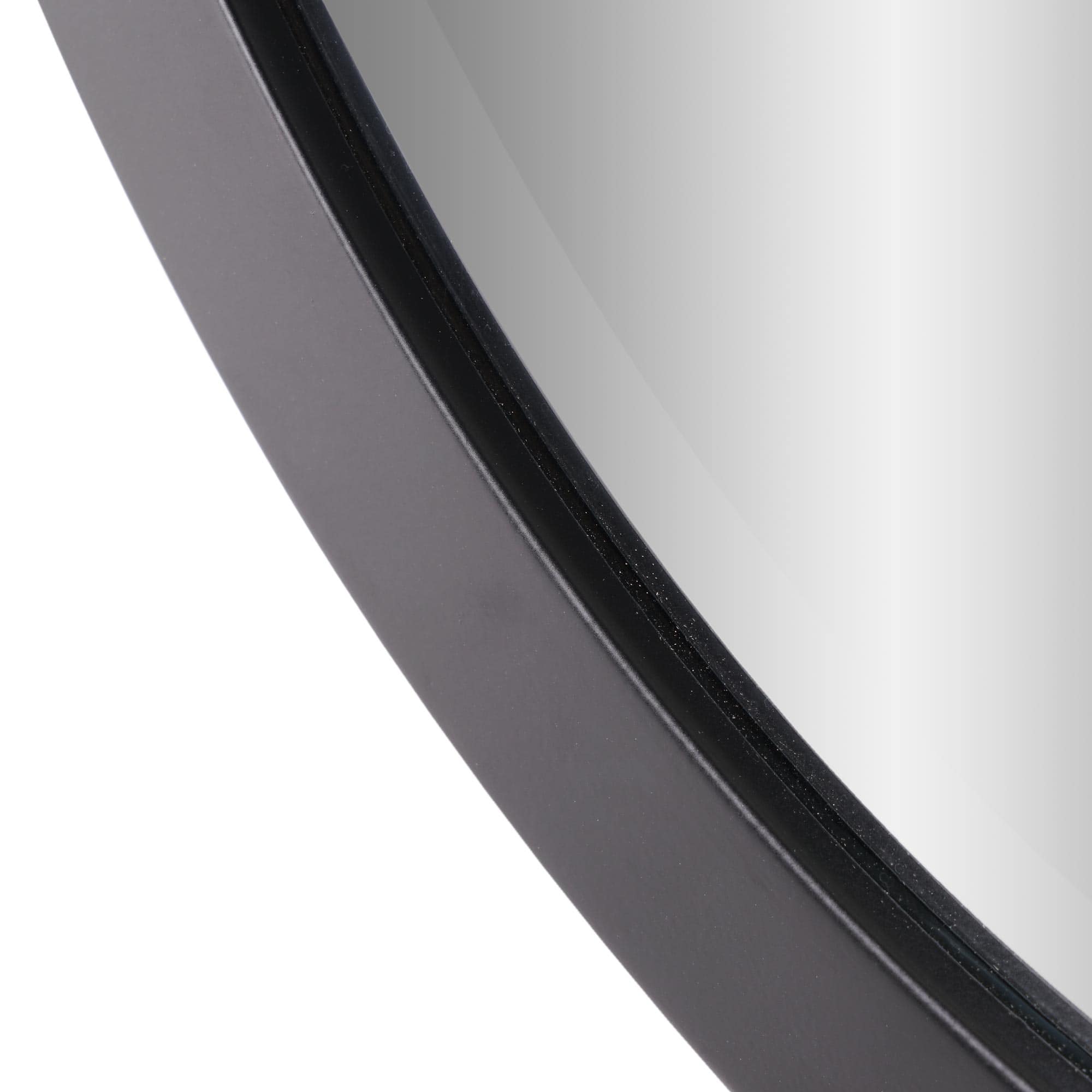 Classic Black Oval Metal Framed Beveled Vanity Wall Mirror - 23" x 29"