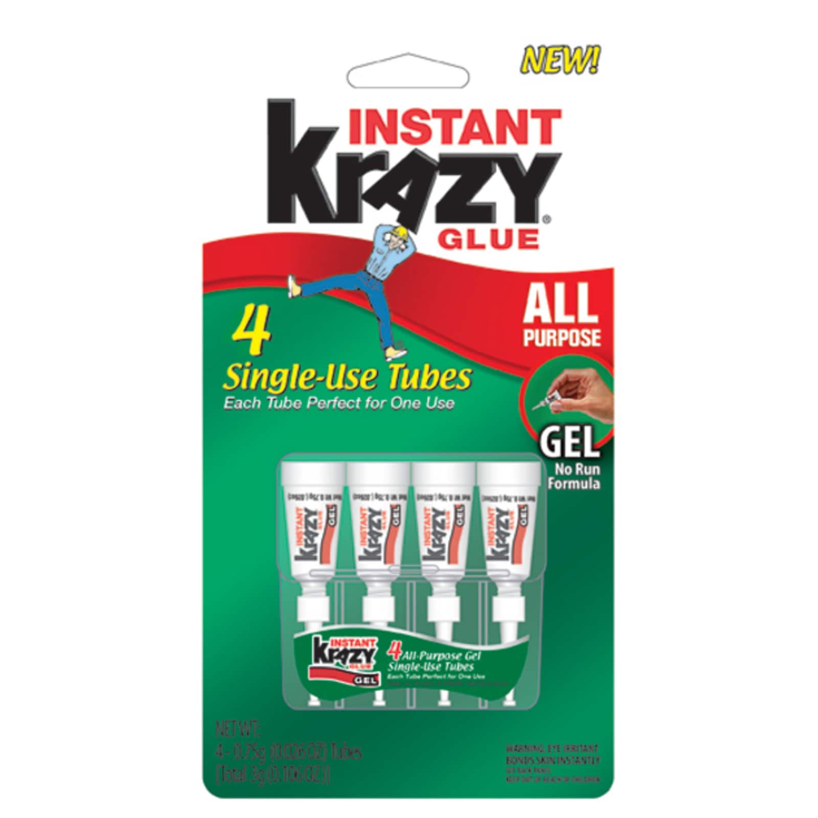 Krazy Glue, Clear - 4 tube, .026 oz each
