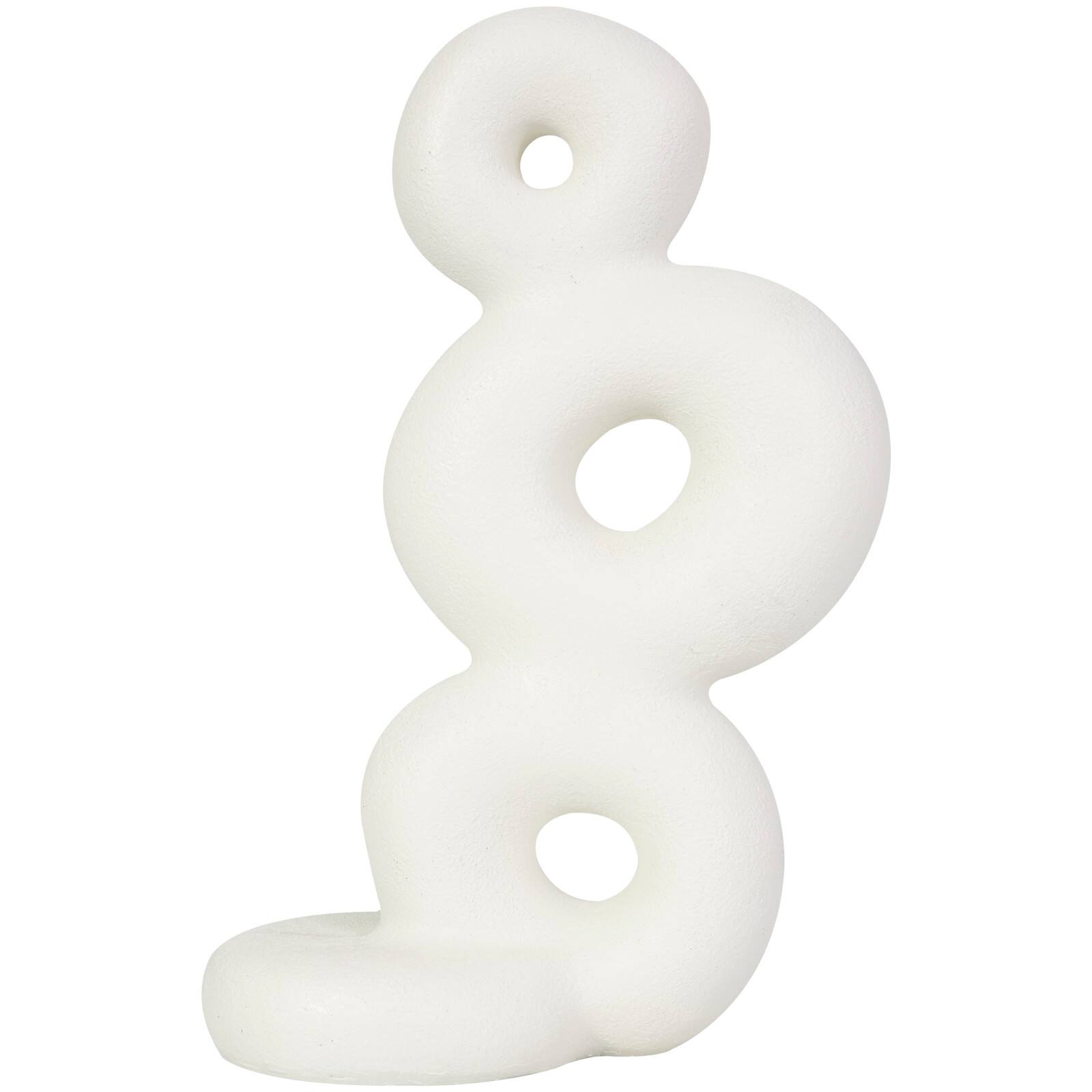 14" White Abstract Stacked Circle Ring Sculpture