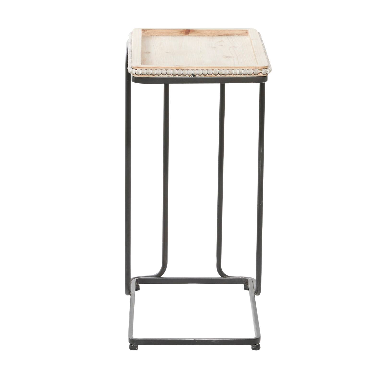 26&#x22; Beaded Edge Iron Accent Table
