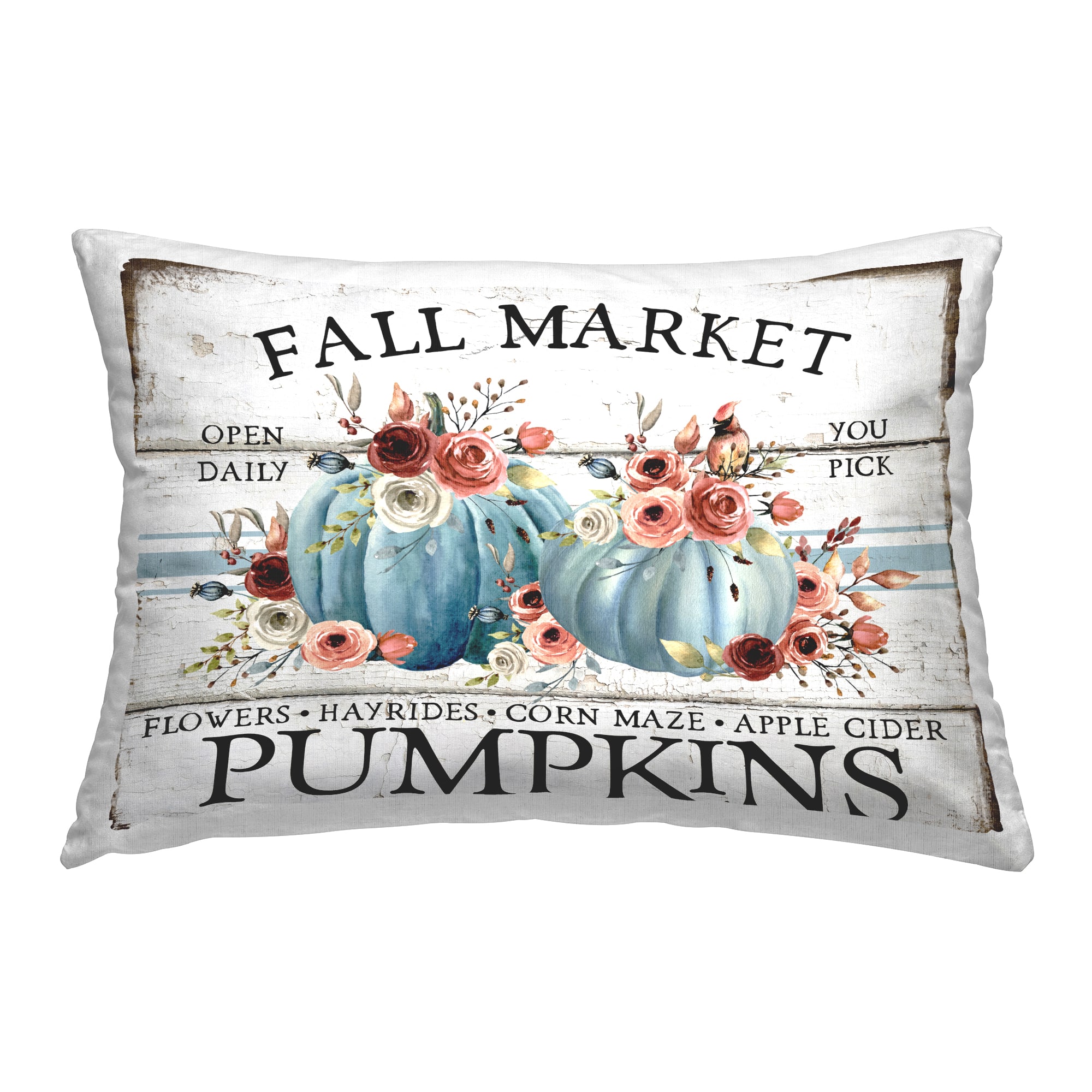 Stupell Industries Fall Market with Roses Decorative Printed Throw Pillow