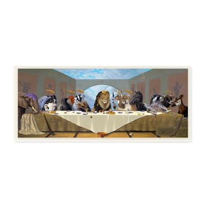 Stupell Industries Last Supper Safari Animal Version King Lion,7