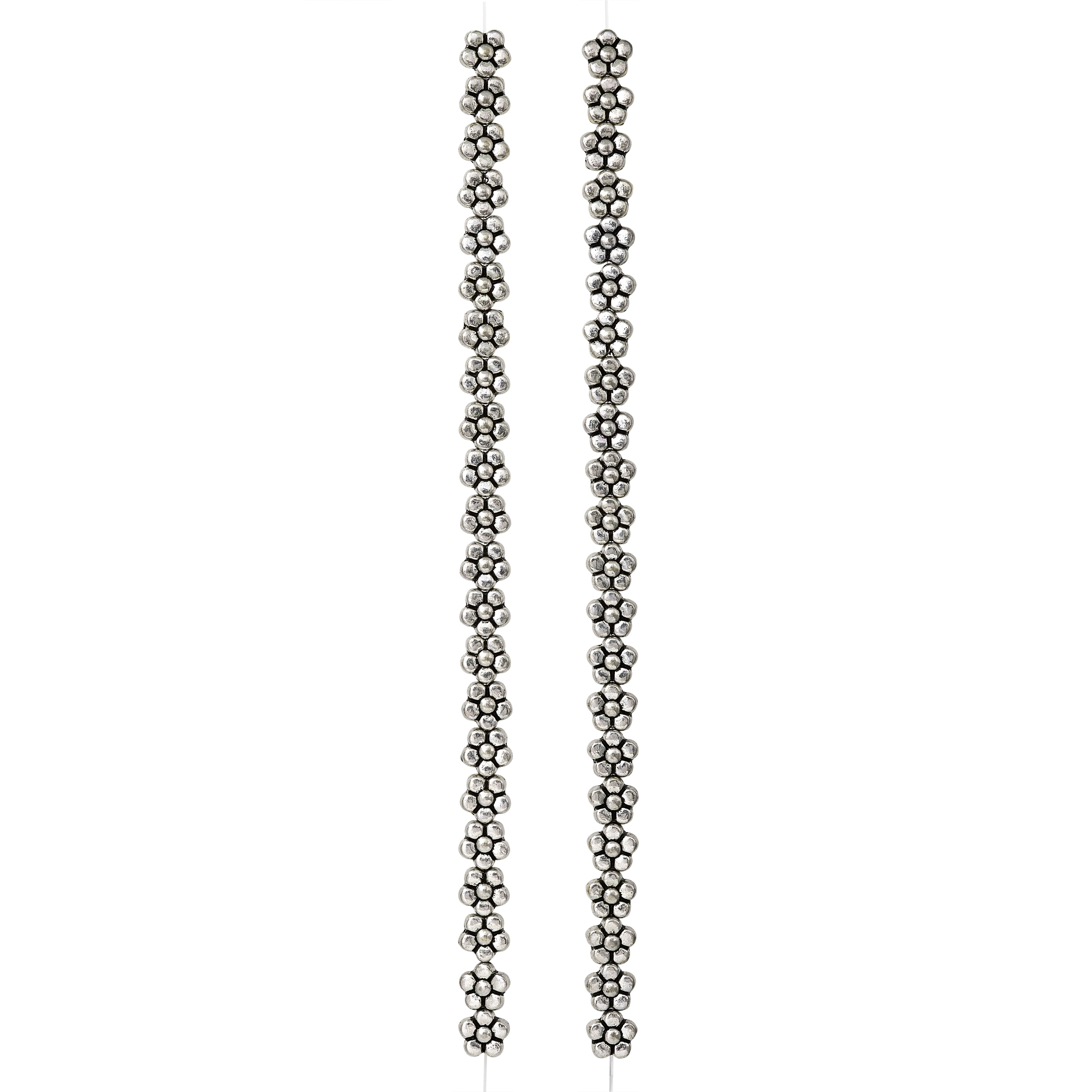 12 Pack: Silver Plated Flower Beads, 7mm by Bead Landing&#x2122;
