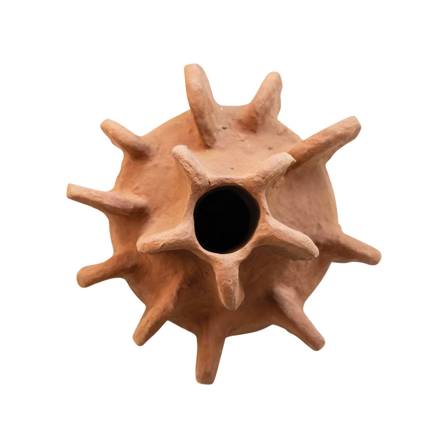 Hello Honey® 14" Caramel Handmade Paper Mache Vase with Curved Design