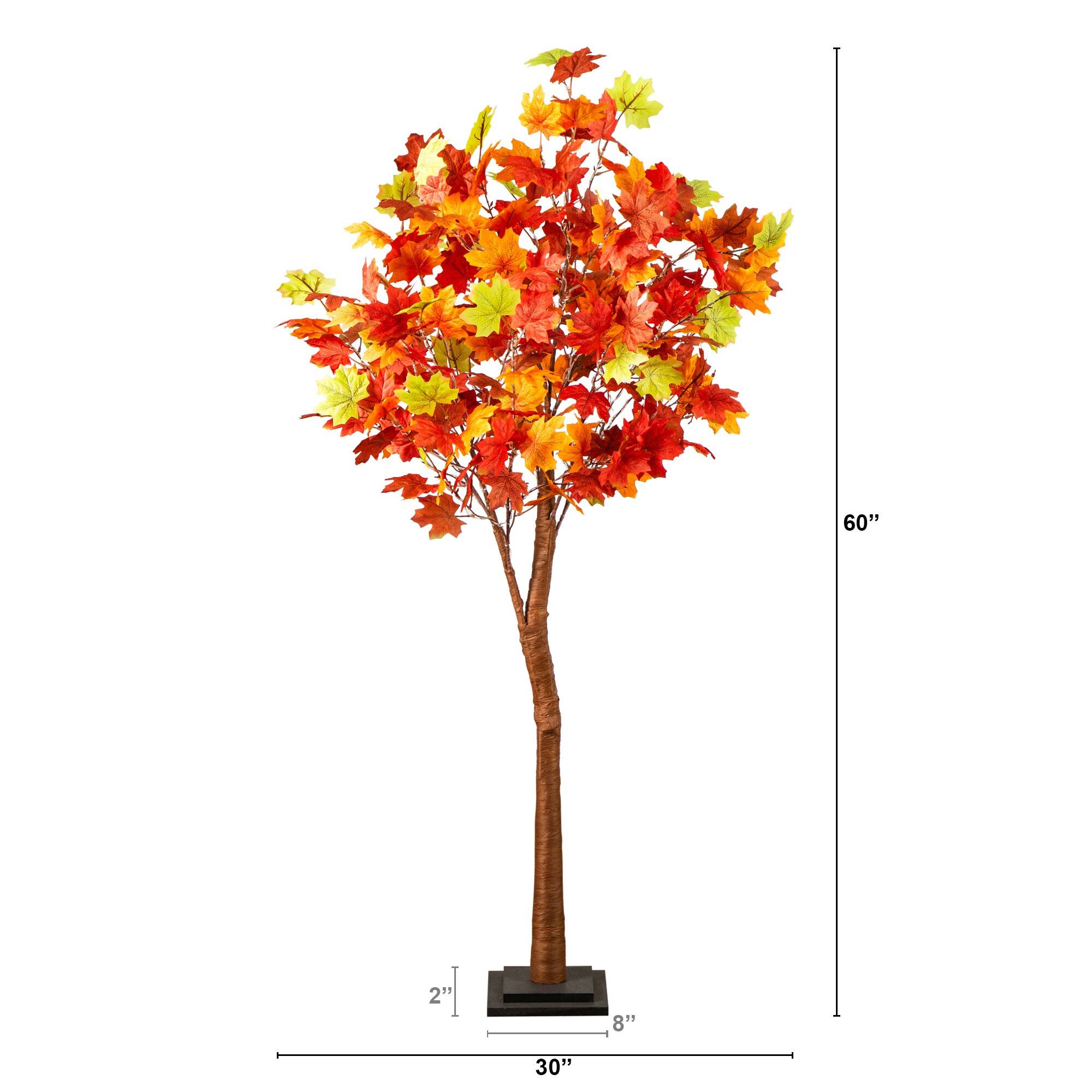 5ft. Pre-Lit Shades of Autumn Maple Artificial Fall Tree with 270 Warm White LED Lights