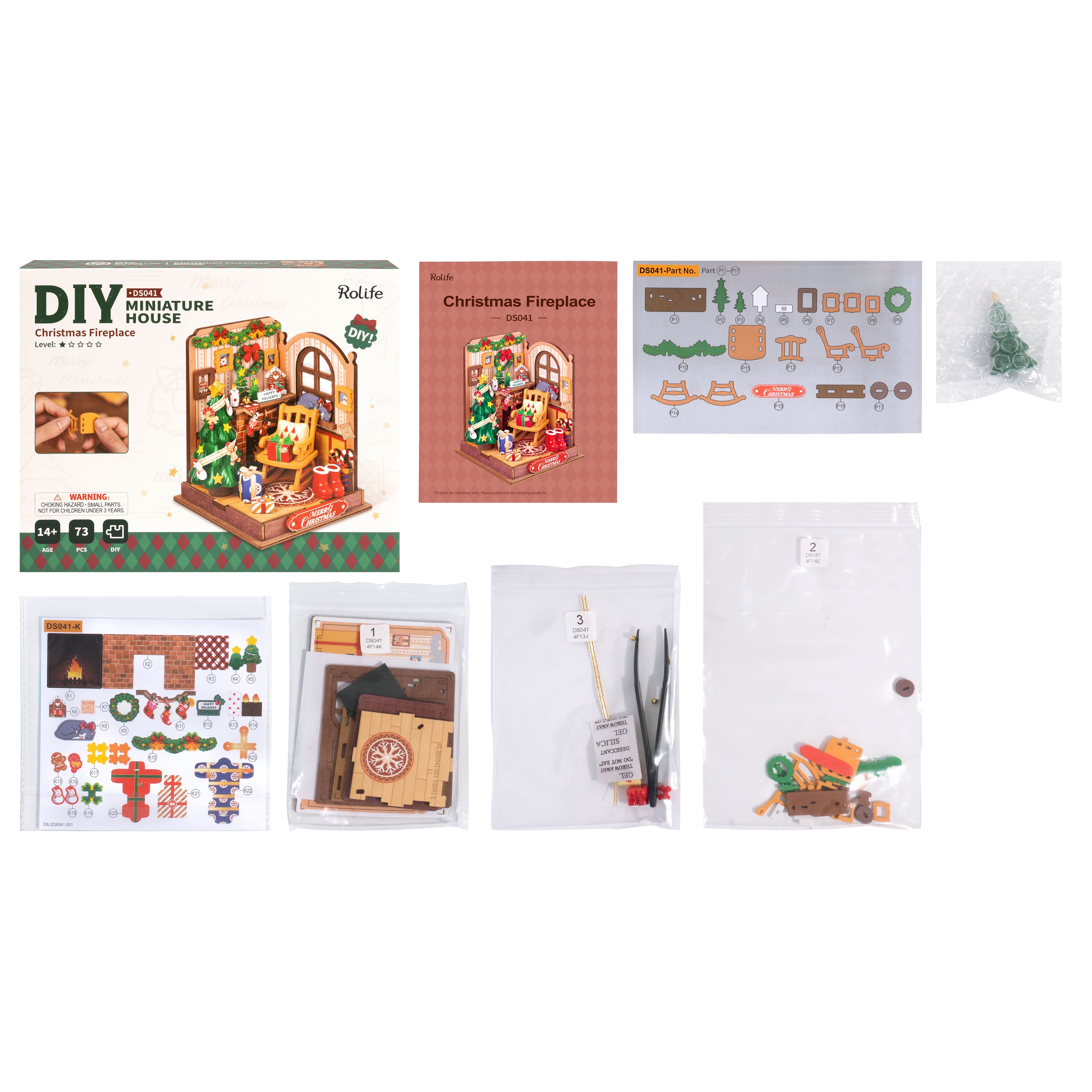 Rolife&#xAE; Christmas Fireplace DIY Miniature House Kit