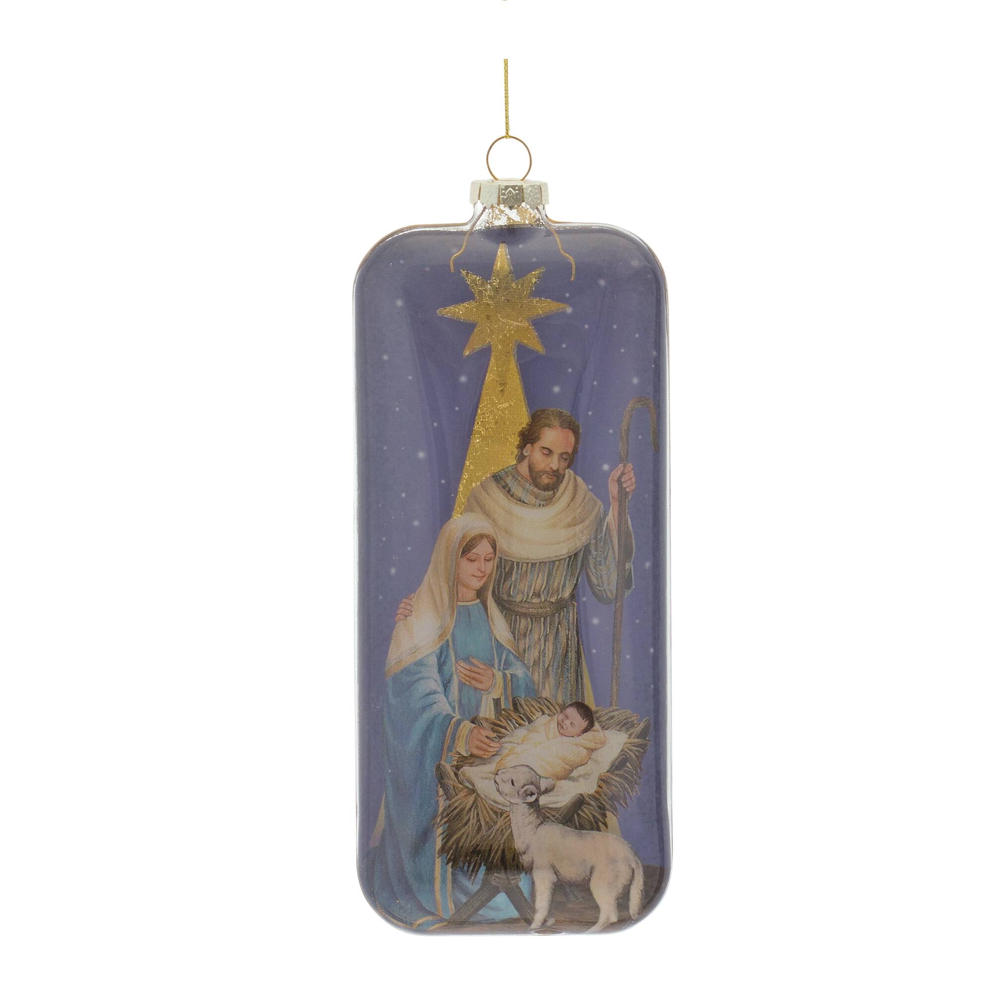 6ct. 8" Nativity Glass Ornament