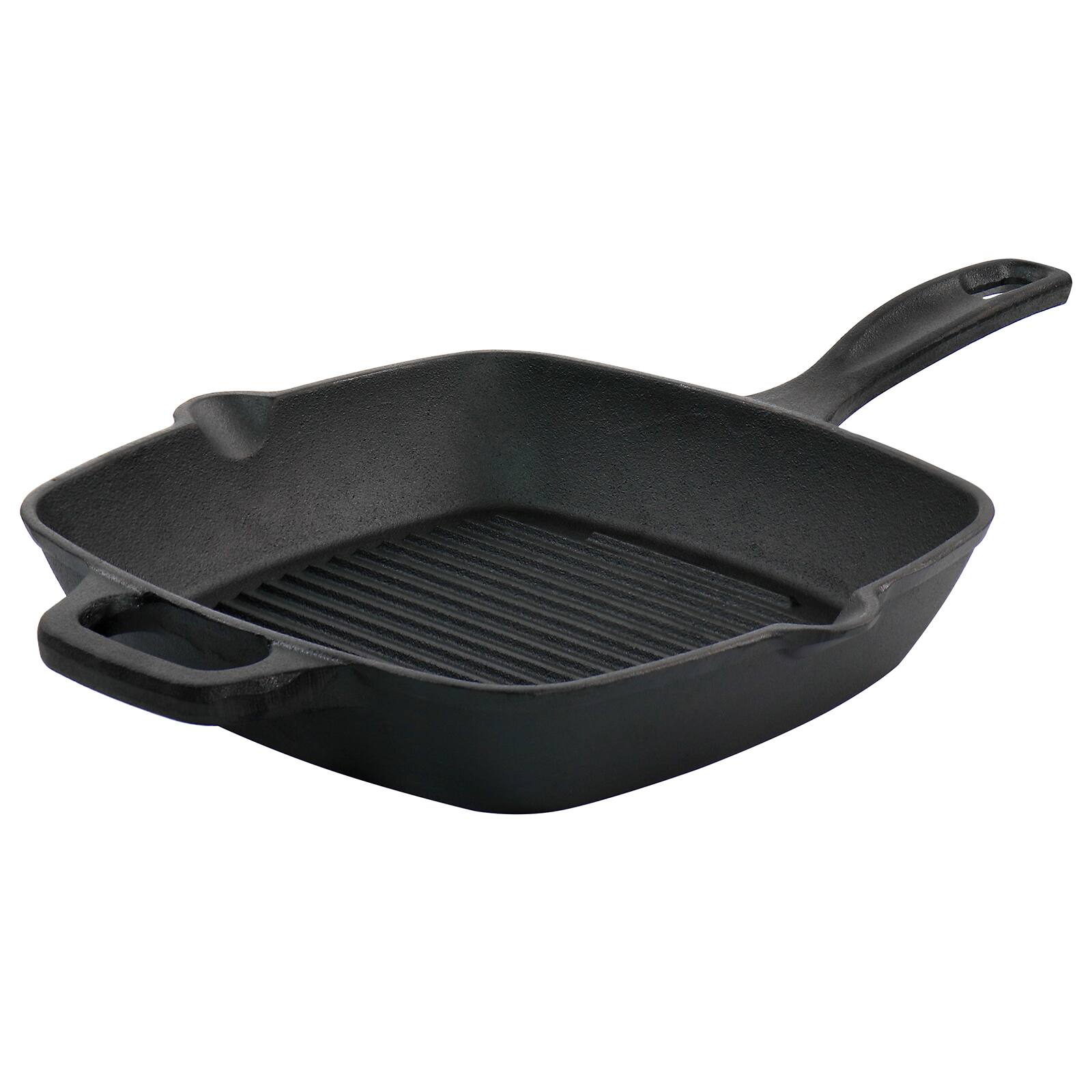 Oster Castaway 10'' Square Cast Iron Grill Pan with Pouring Spouts