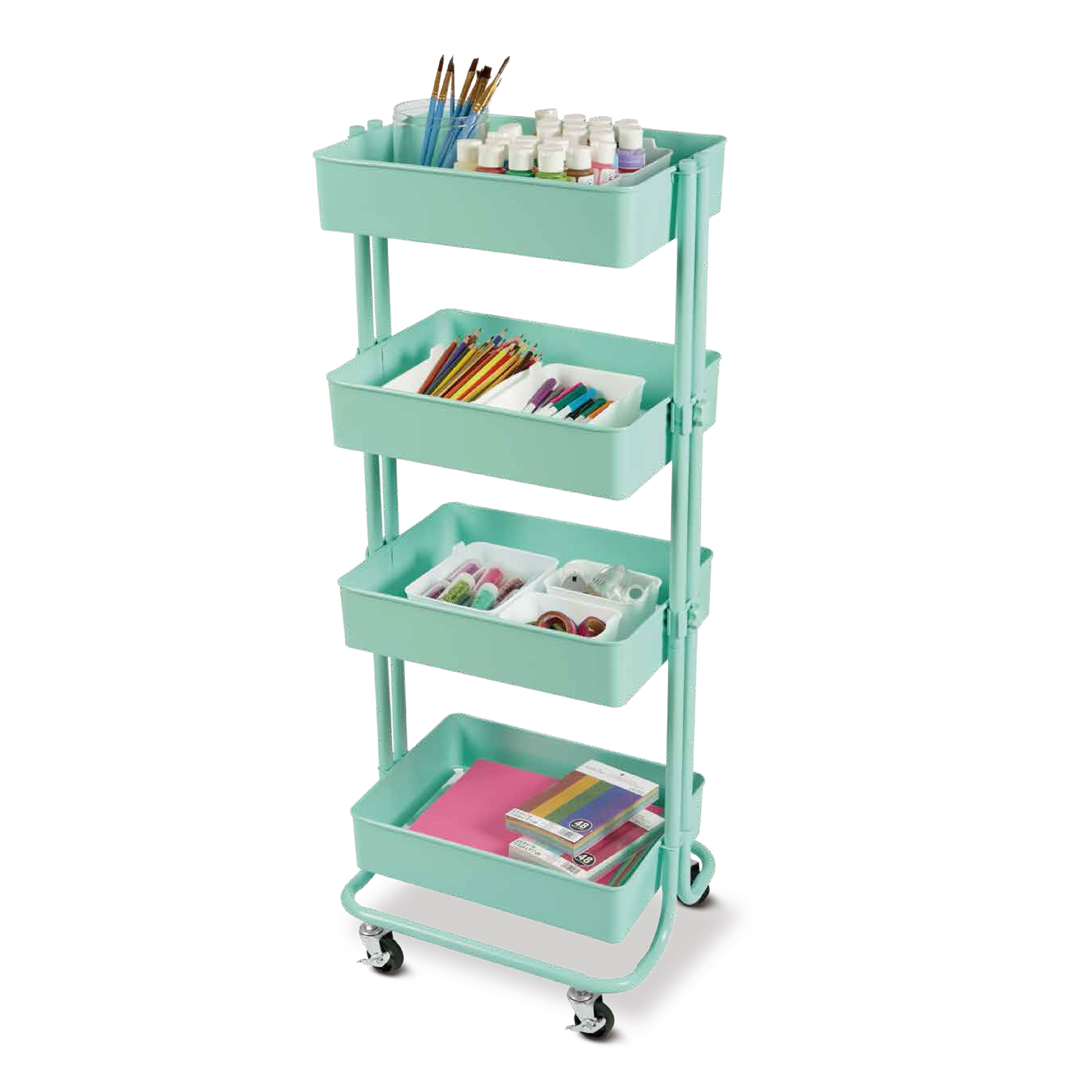 Lexington 4-Tier Jelly Mint Rolling Cart by Simply Tidy®