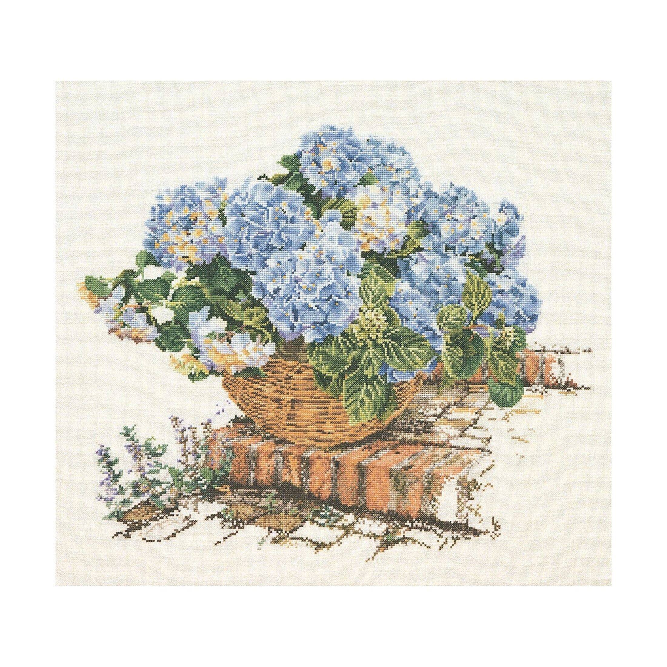 Thea Gouverneur Blue Hydrangea Cross Stitch Kit