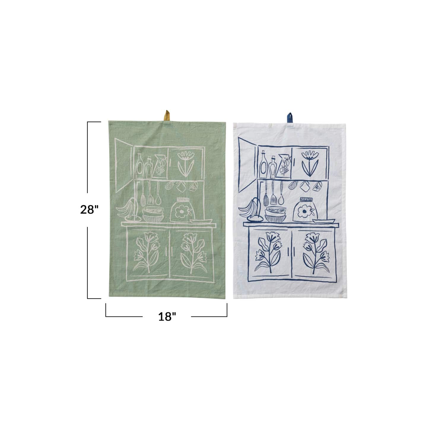 Hello Honey® Cream & Sage Kitchen-Themed Tea Towels, 2ct.
