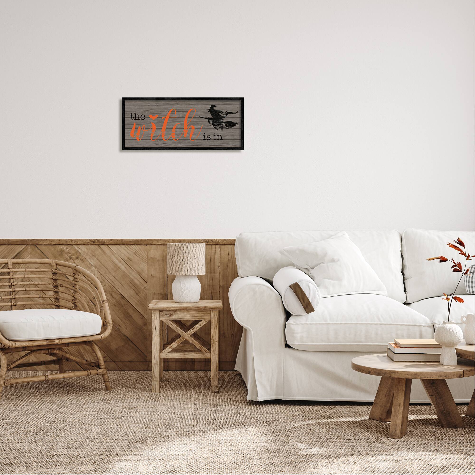 Stupell Industries The Witch Is In Halloween Sign Framed Giclee Art