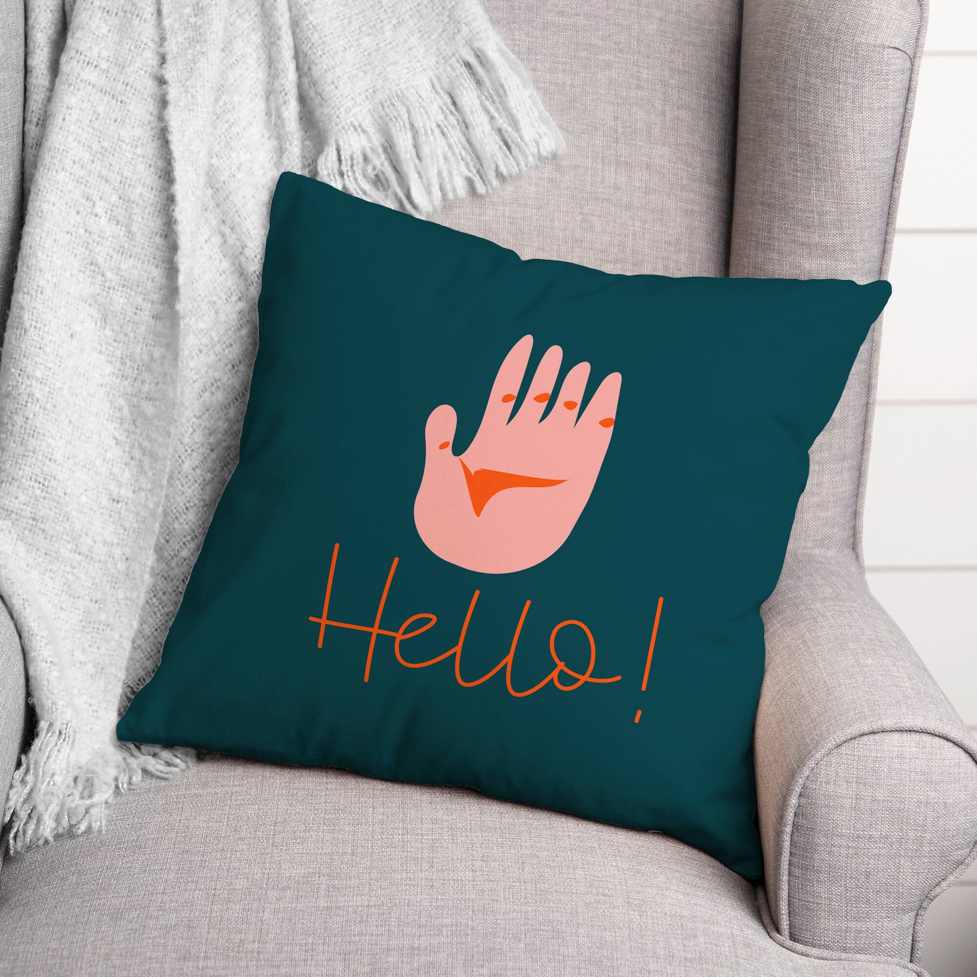 Hello Wave Throw Pillow
