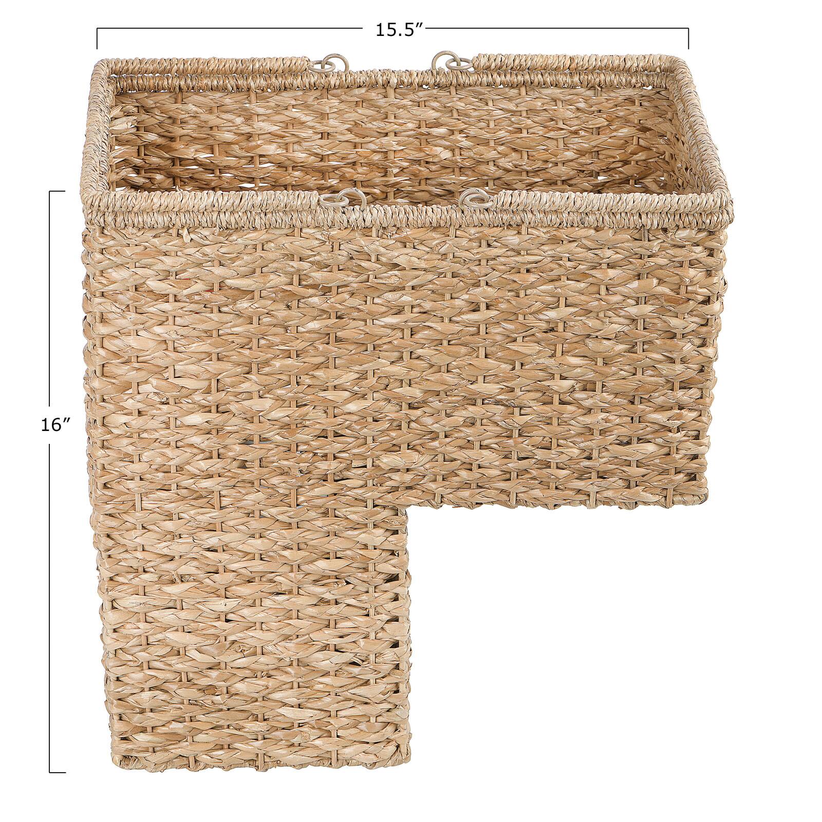 Hello Honey® 16" Woven & Natural Bangkuan Rope Stair Basket with Handles