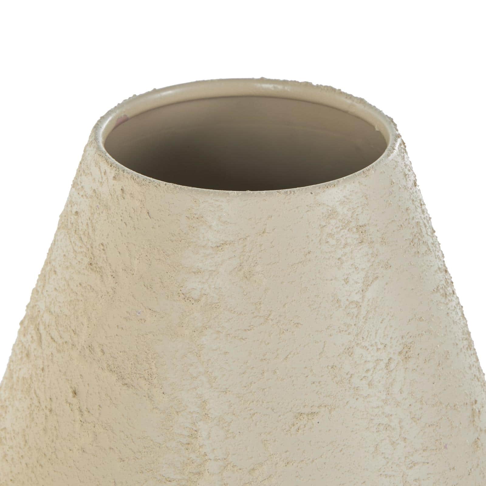 Cream Minimalistic Distressed Textured Metal Vase Set