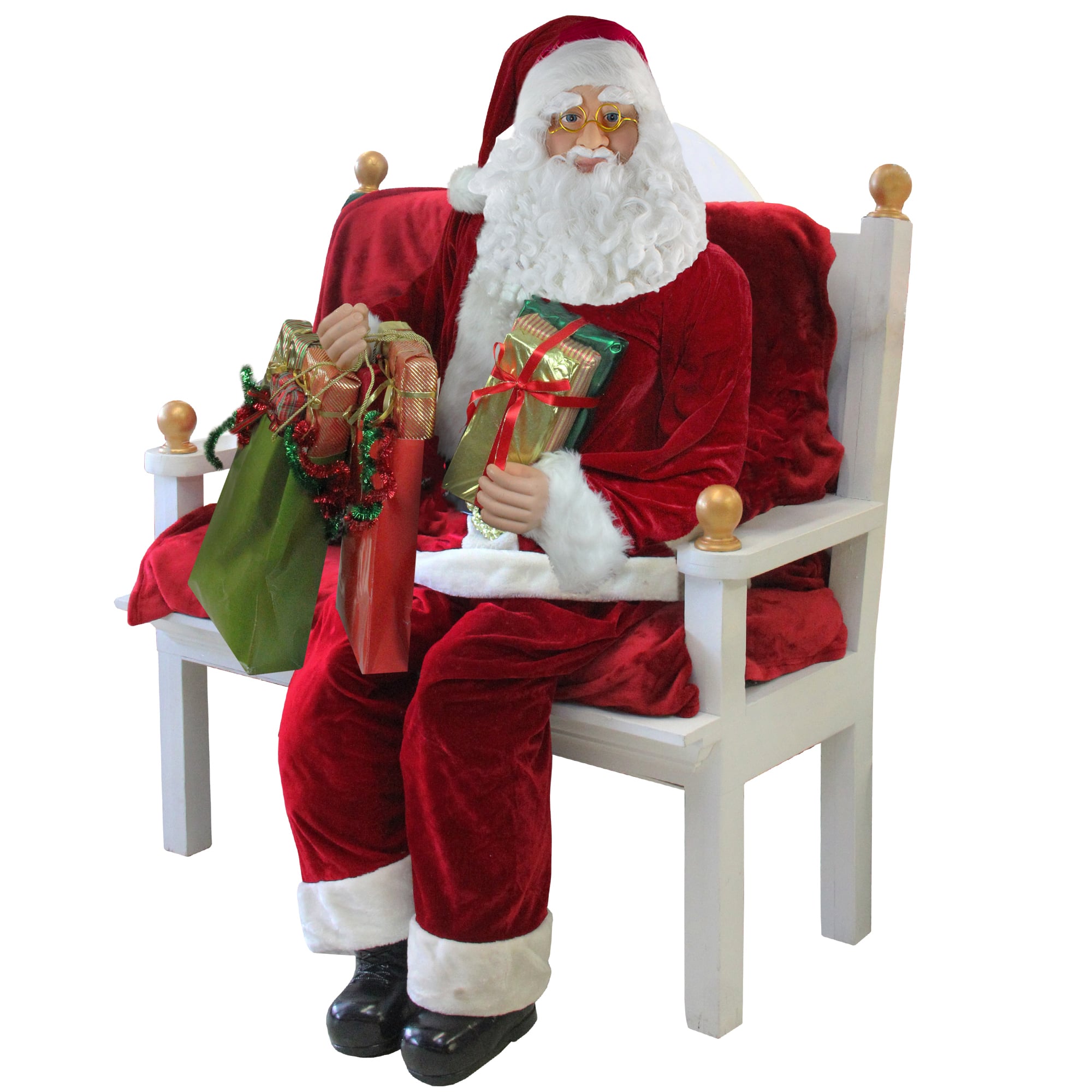 6ft. Red & White Standing Santa Claus with Presents Christmas Figure