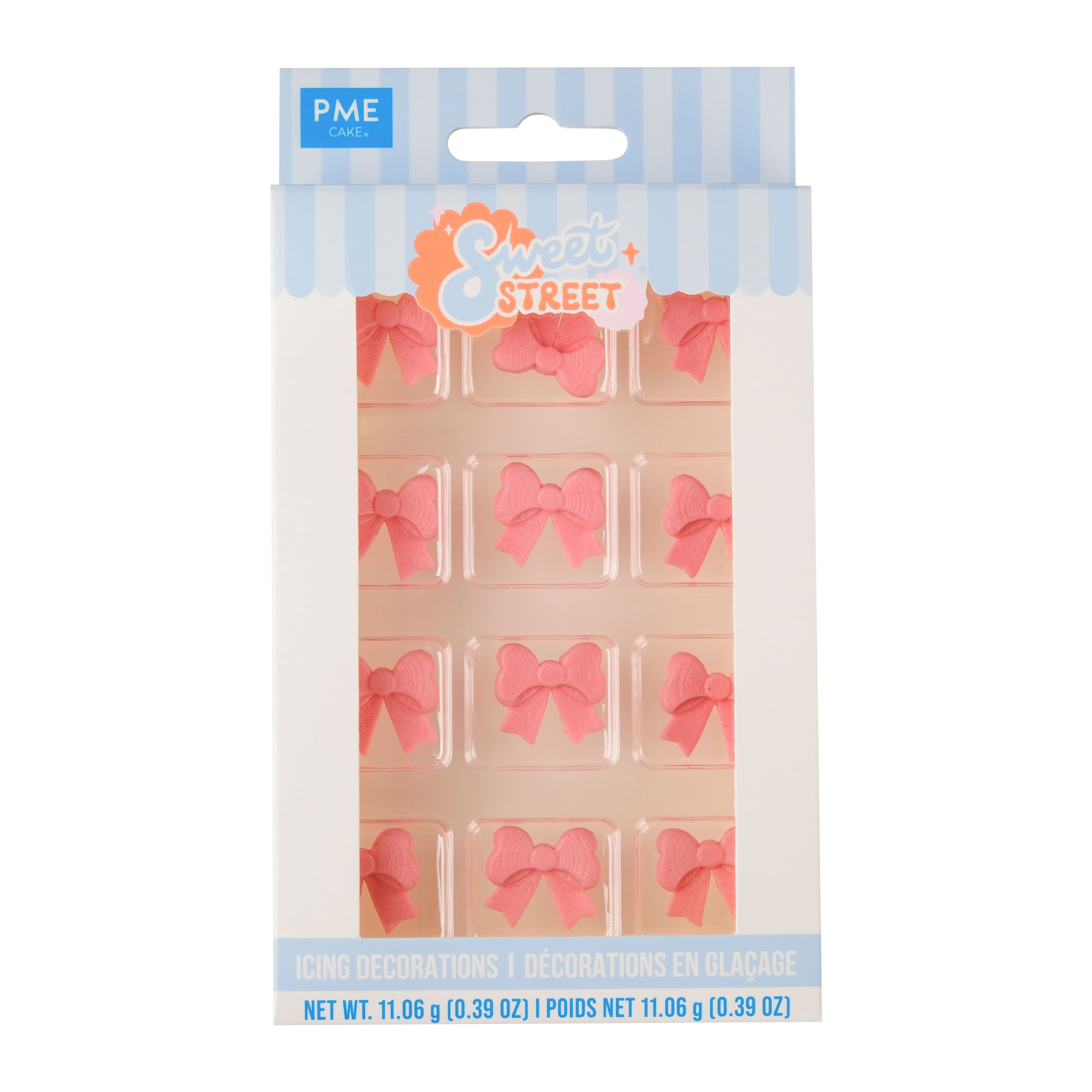 PME Cake Sweet Street&#xAE; Pink Shimmer Bows Icing Decorations