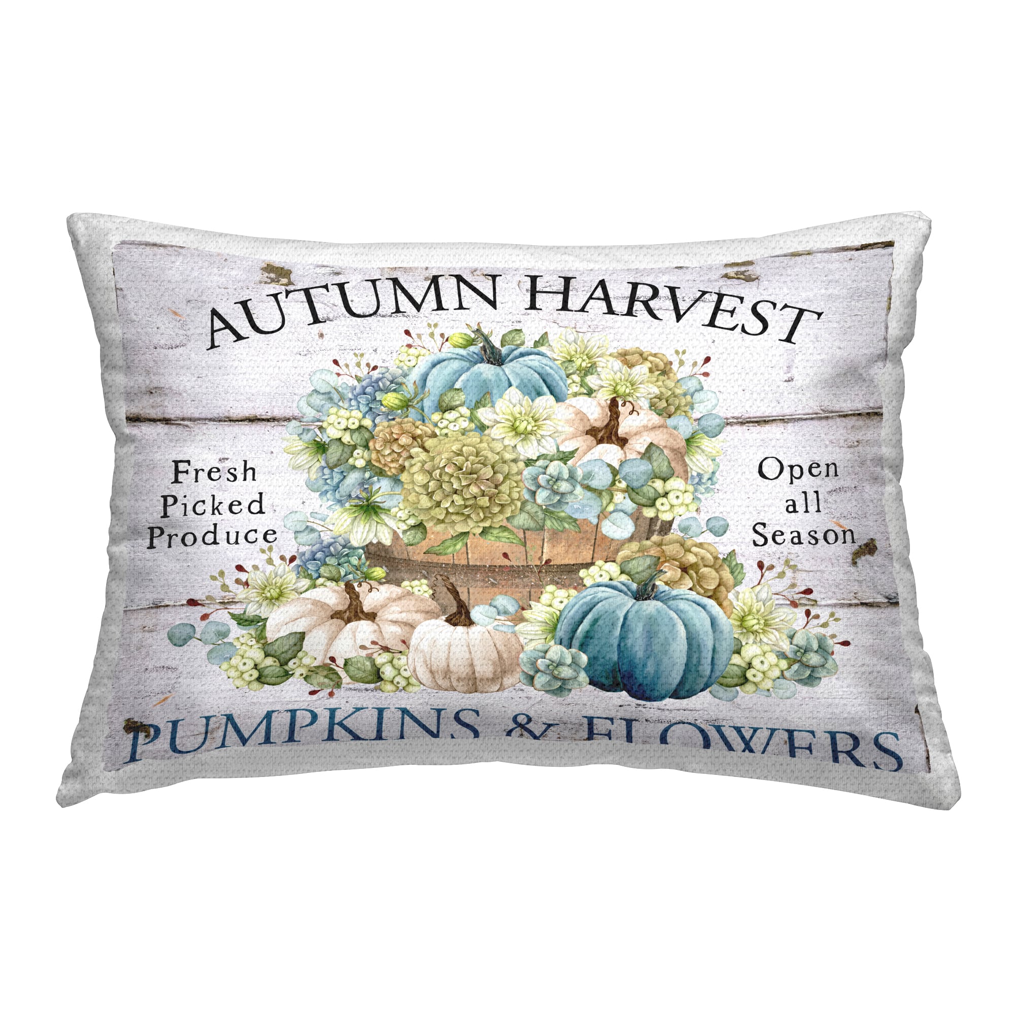 Stupell Industries Pumpkins & Flowers Harvest Outdoor Printed Pillow