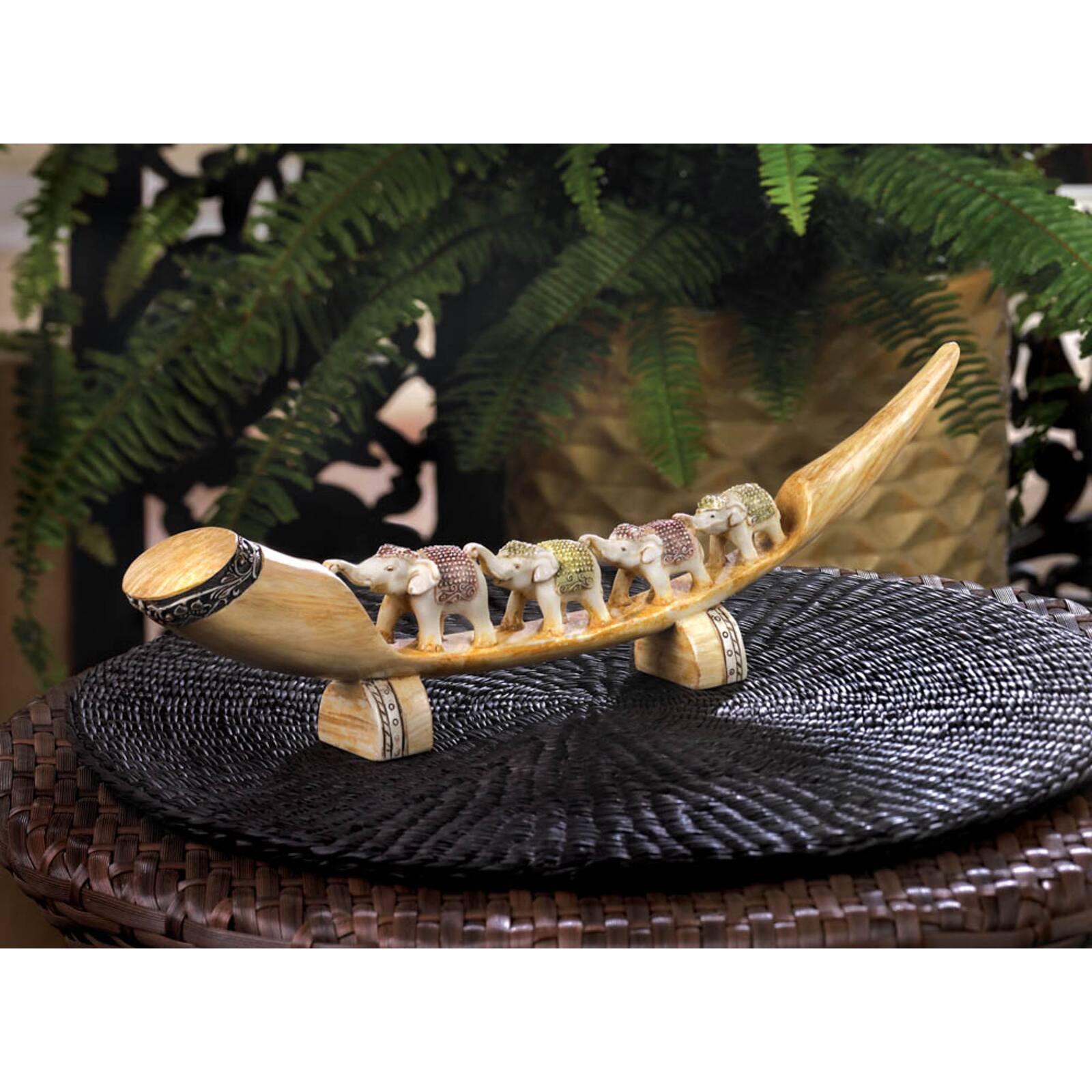 Multicolored Elephant Tusk 15.5" x 1.75" x 4.5"