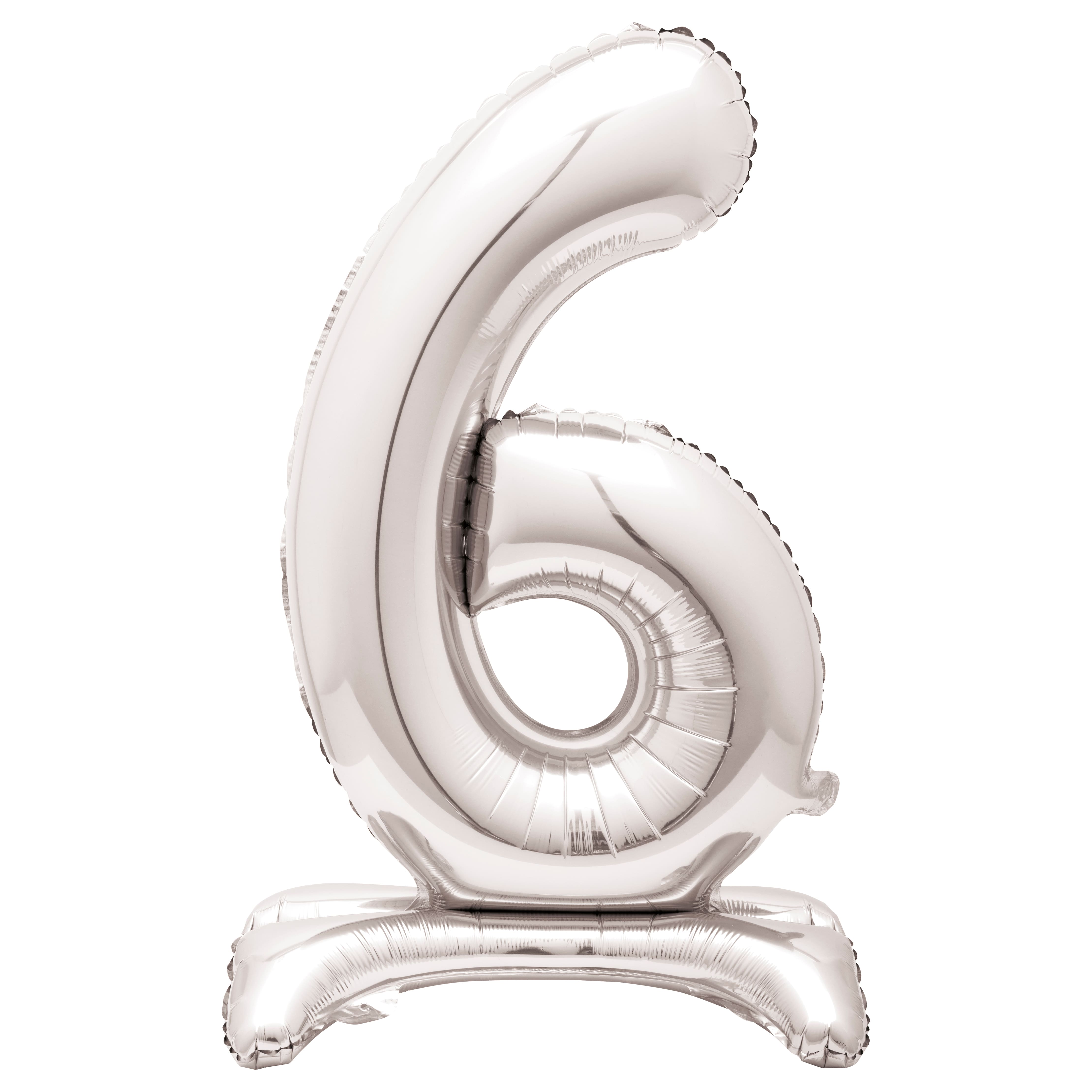 30&#x22; Giant Foil Standing Silver Number Balloon