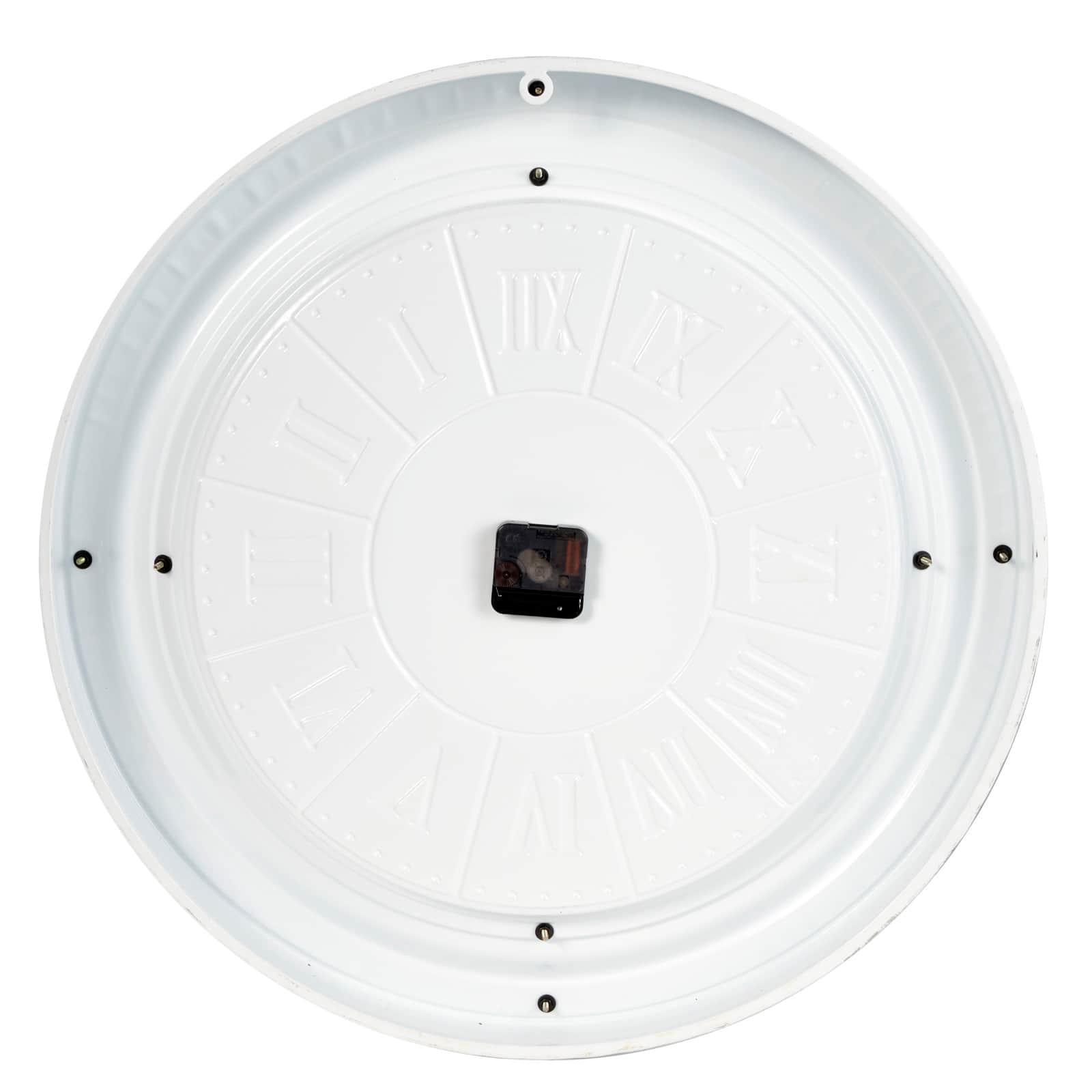 White Farmhouse Metal Wall Clock, 24" x 24"