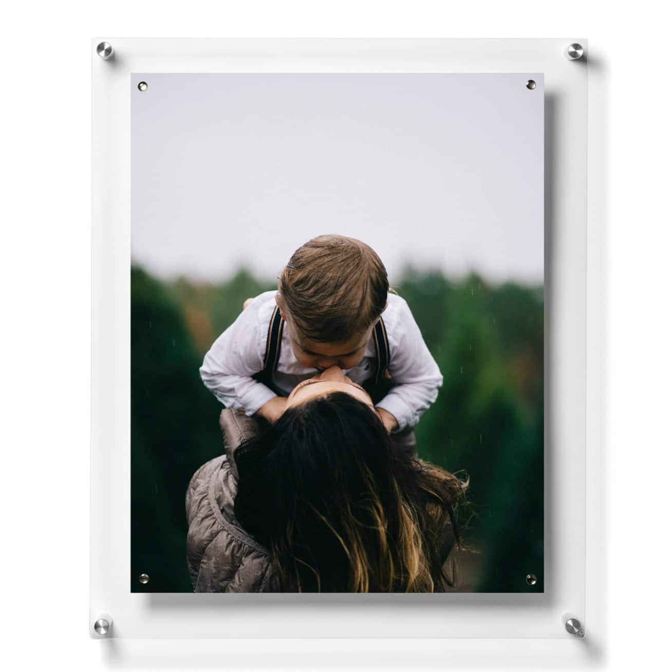 Wexel Art Single Panel Clear Acrylic Floating Wall Frame &#x26; Magnets with Silver Hardware