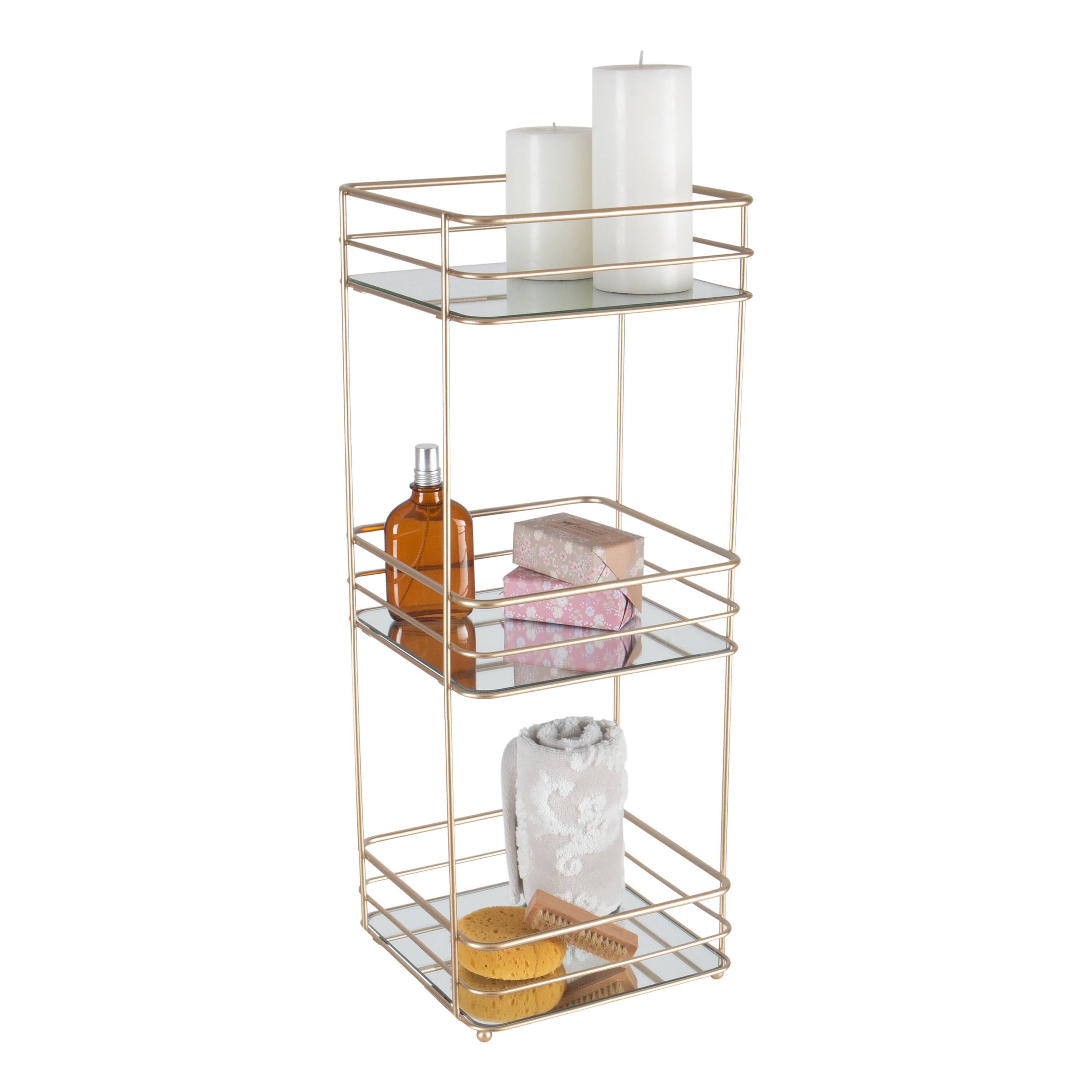 Elle D&#xE9;cor Satin Gold 3 Tiered Spa Tower