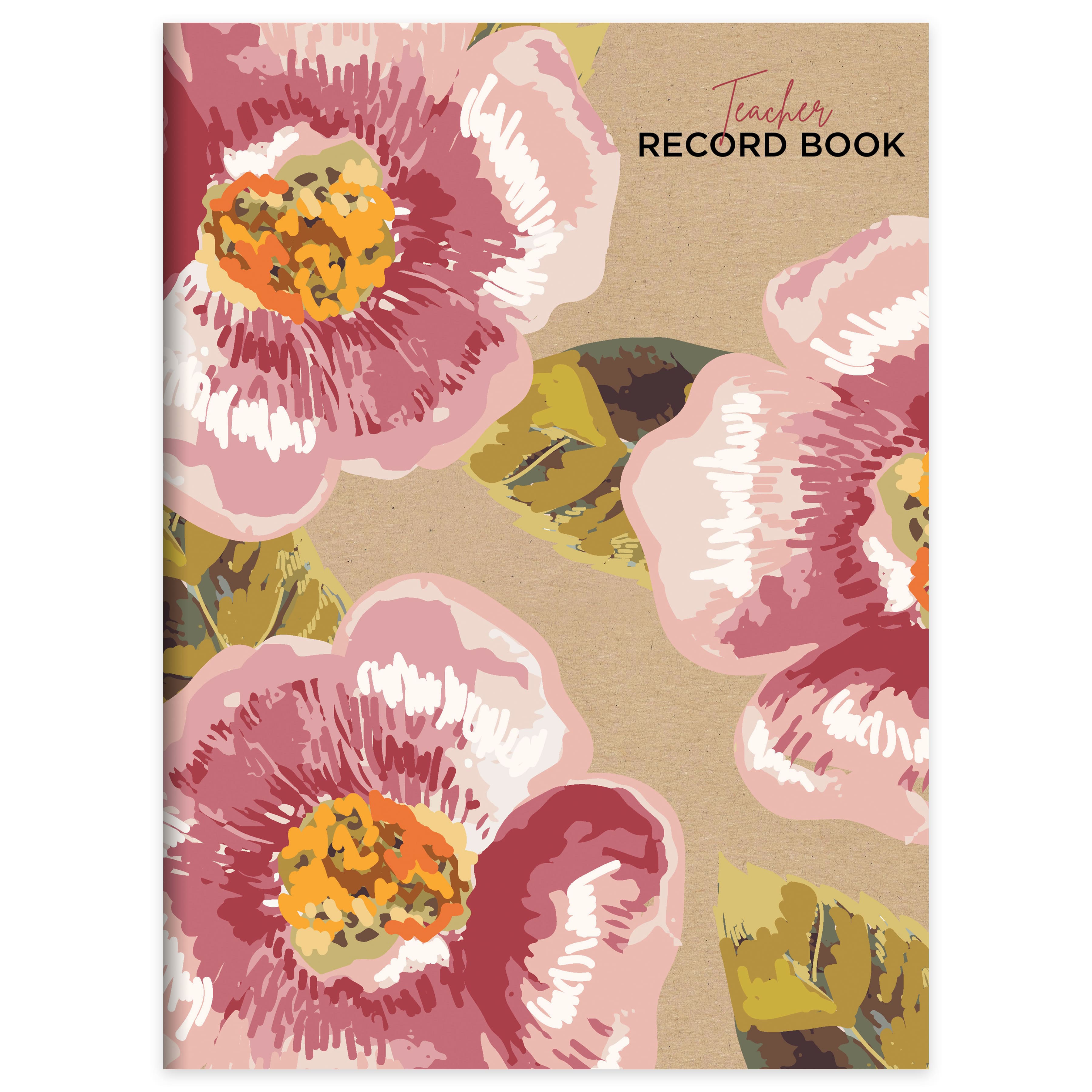 TF Publishing Floral Kraft Botanical 7.5&#x22; x 10.25&#x22; Teacher Record Grade Book