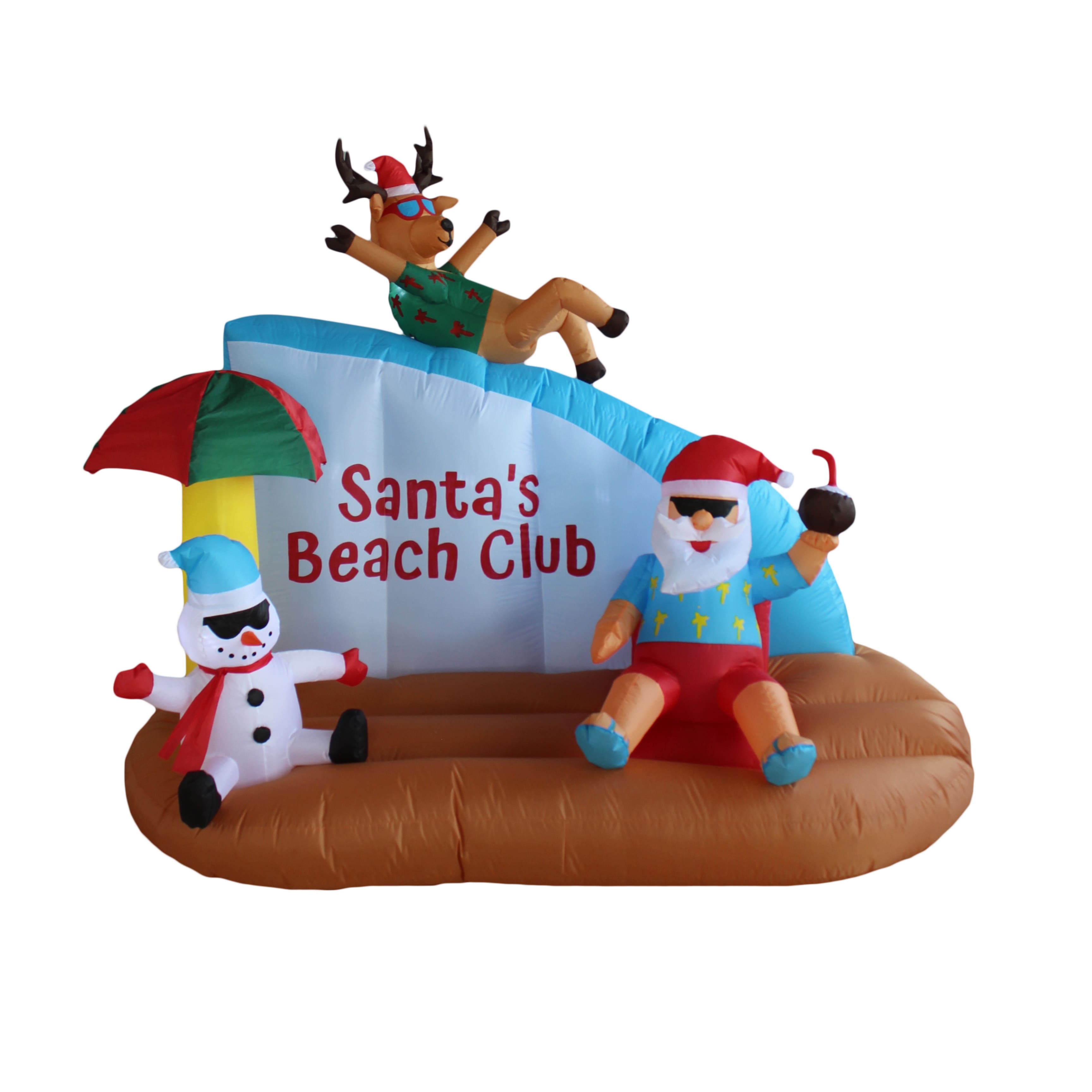 Logo Brands 7-ft Lighted Santa Christmas Inflatable in the Christmas  Inflatables department at